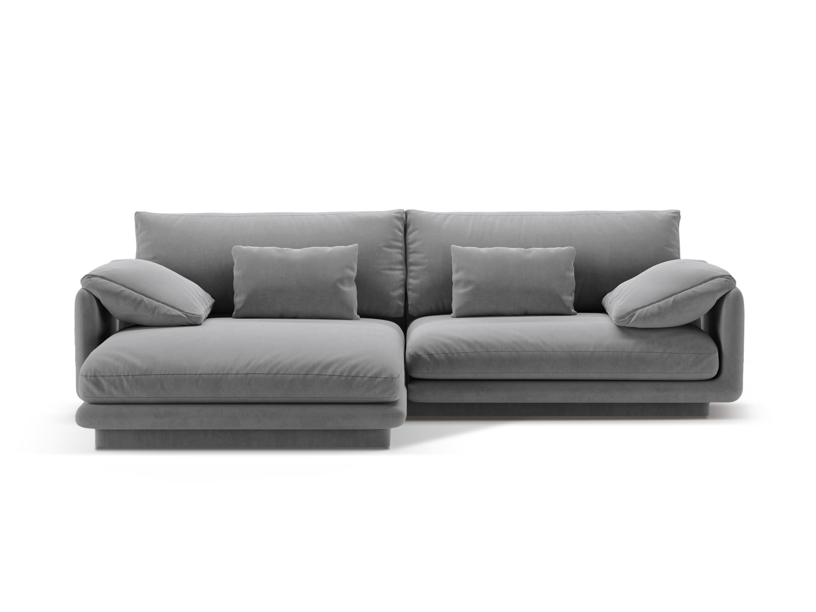 Torino Velour links Ecksofa 4 Sitzer in Light Grey präsentiert im Onlineshop von KAQTU Design AG. Ecksofa links ist von Micadoni