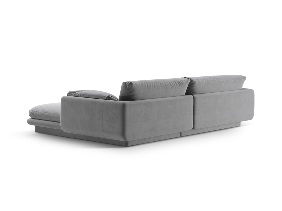 Torino Velour links Ecksofa 4 Sitzer in Light Grey-Casino präsentiert im Onlineshop von KAQTU Design AG. L-Sofa links ist von Micadoni