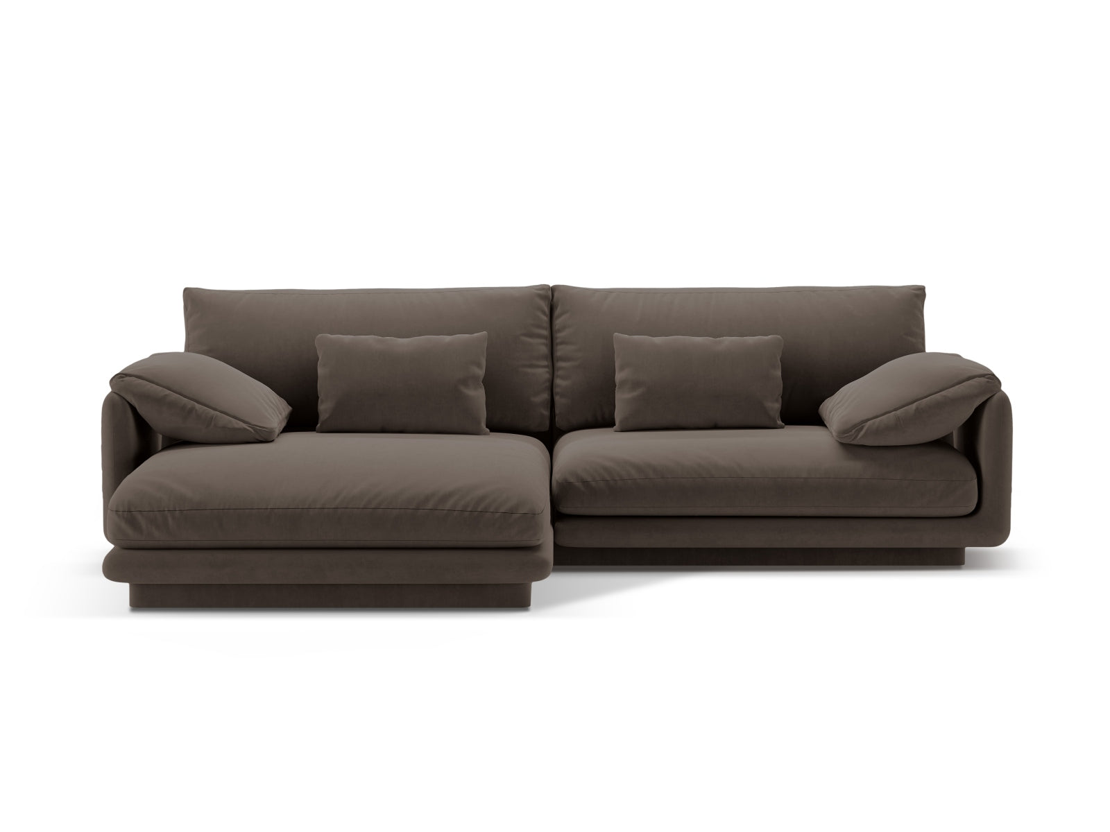 Torino Velour links Ecksofa 4 Sitzer in Ebony-Casino präsentiert im Onlineshop von KAQTU Design AG. L-Sofa links ist von Micadoni