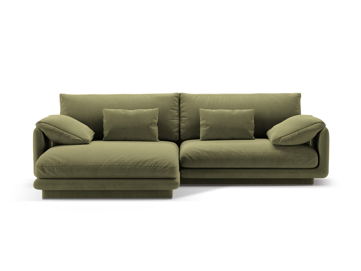 Torino Velour links Ecksofa 4 Sitzer in Light Green-Casino präsentiert im Onlineshop von KAQTU Design AG. L-Sofa links ist von Micadoni