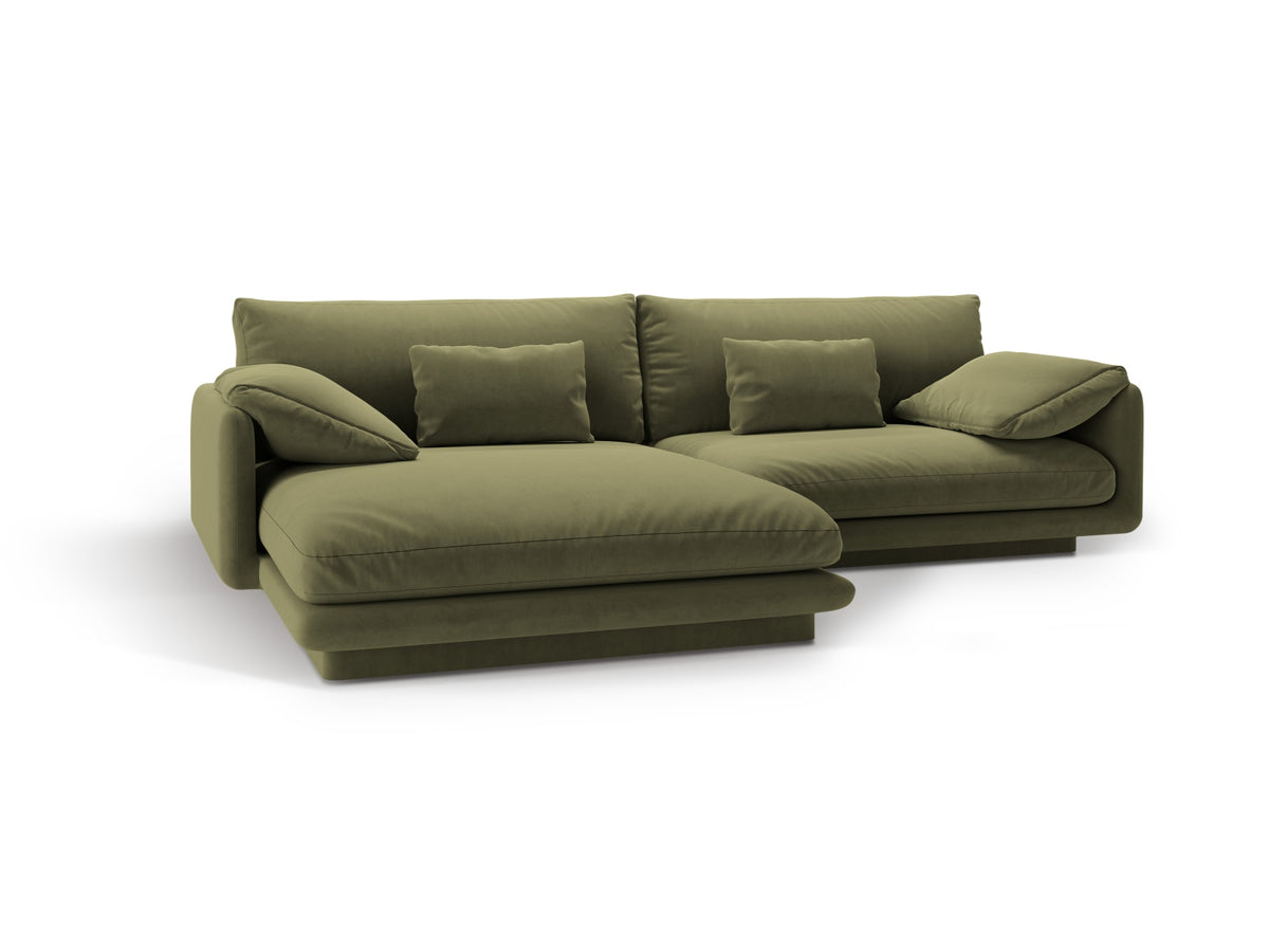 Torino Velour links Ecksofa 4 Sitzer in Light Green-Casino präsentiert im Onlineshop von KAQTU Design AG. L-Sofa links ist von Micadoni