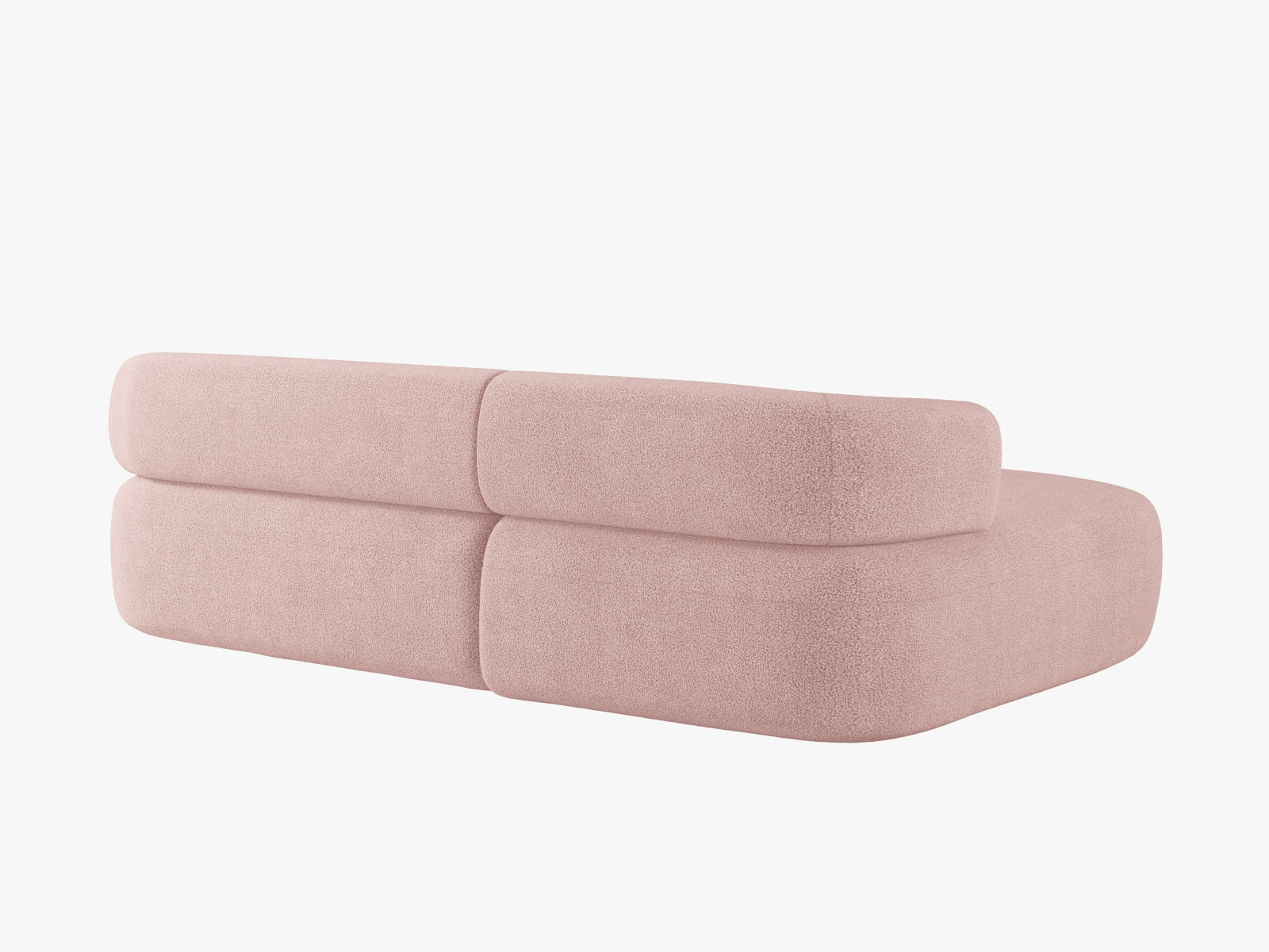 Elegantes Jenny Ecksofa links in sanftem Powder Pink, ideal für stilvolle Wohnräume. 5-Sitzer von Micadoni für Komfort und Entspannung.