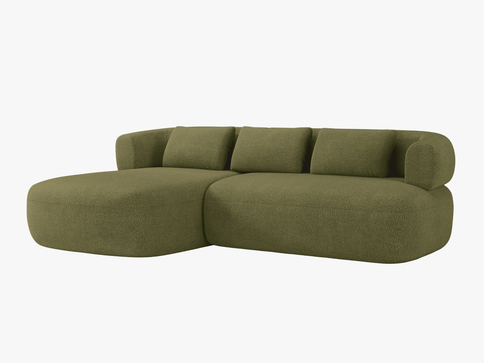 Stylisches Jenny Ecksofa links, 5-Sitzer in modernem Design, ideal für gemütliche Wohnzimmer, erhältlich bei KAQTU Design AG.