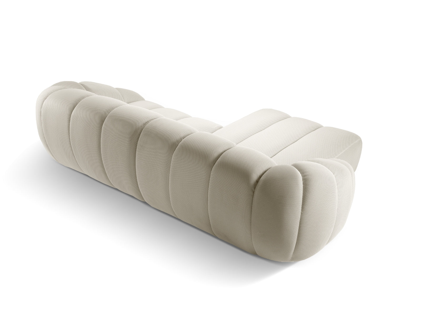 Elegantes linksseitiges Ecksofa "Diana" in sanftem Beige, ideal für stilvolle Wohnräume. Komfort und Qualität vereint von Micadoni.