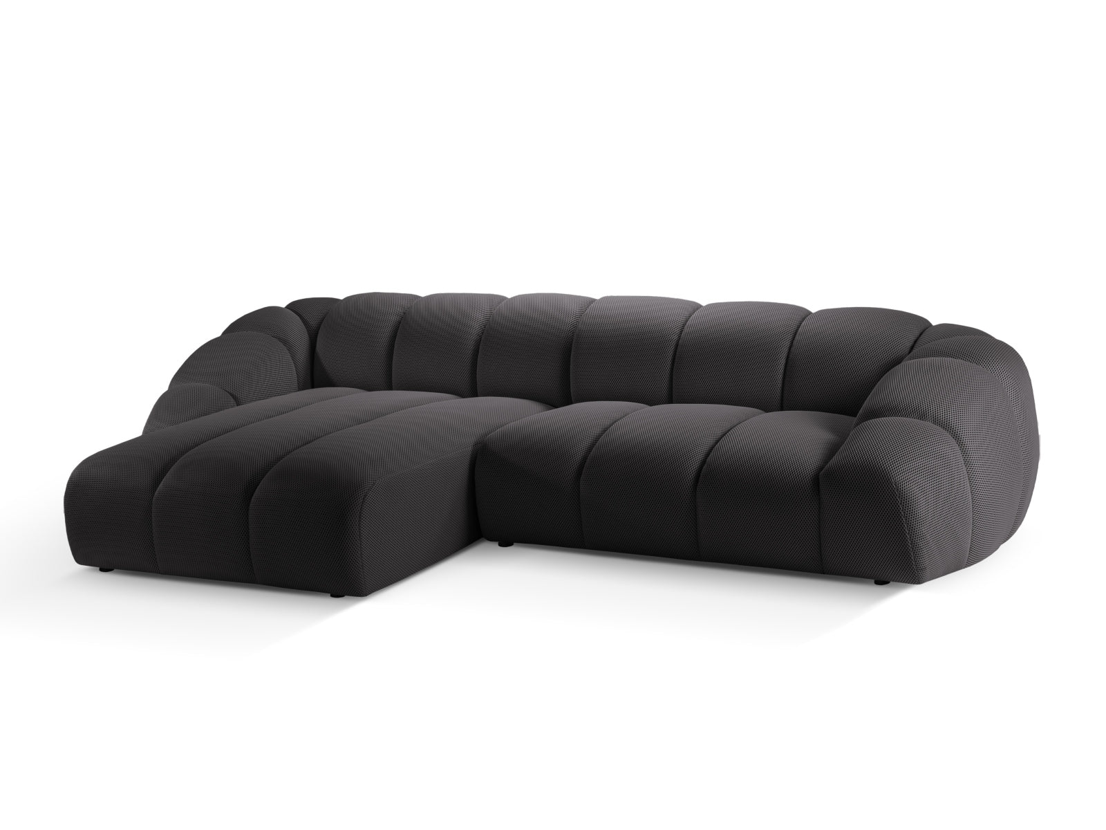 Modernes 4-Sitzer Ecksofa "Diana" links in Espresso-Sonic, perfekt für gemütliche Wohnzimmer. Hochwertige Materialien von Micadoni.