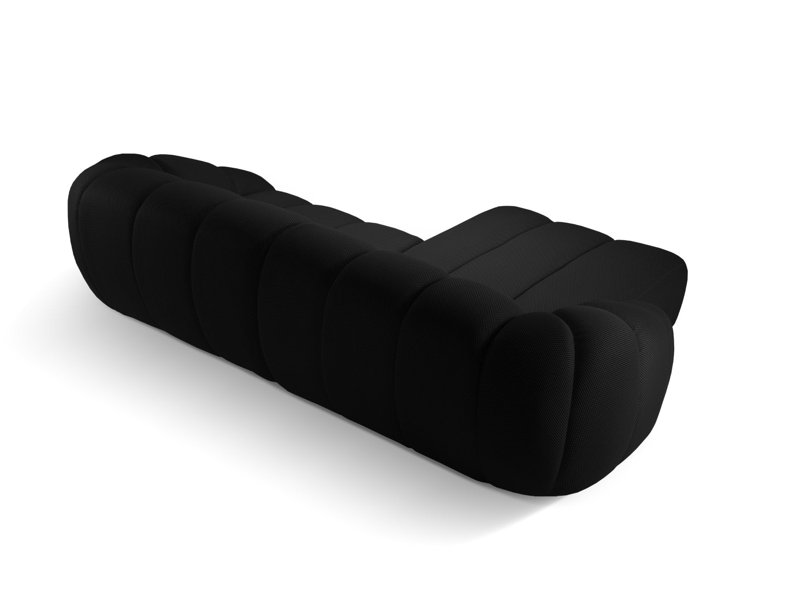 Elegantes linksseitiges Ecksofa Diana für 4 Personen in modernem Black-Sonic, ideal für stilvolle Wohnräume. Hochwertige Verarbeitung von Micadoni.