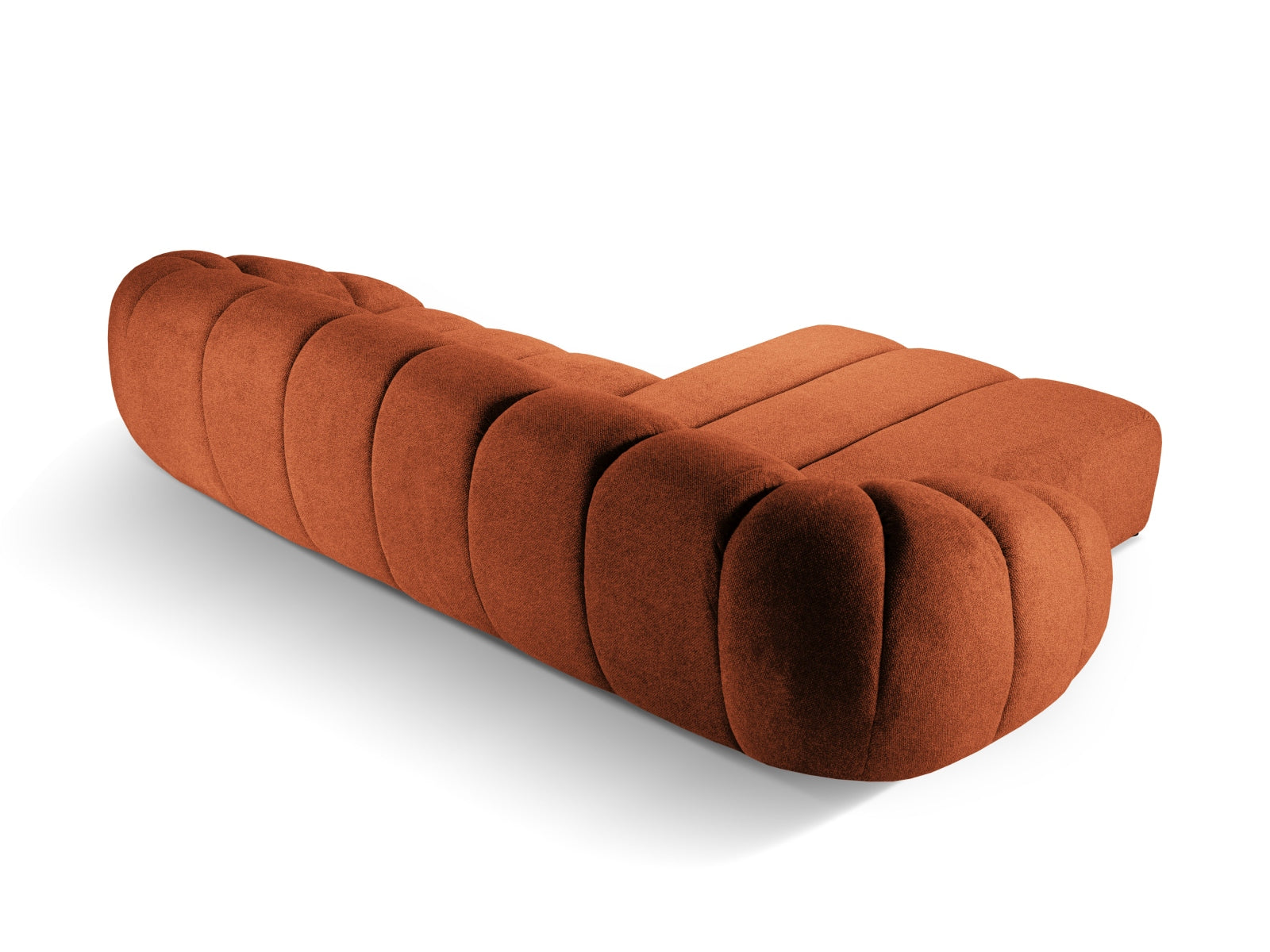 Stylisches Diana Ecksofa links in warmem Terracotta, ideal für entspannte Abende. Geräumiger 4-Sitzer von Micadoni für Ihr Zuhause.