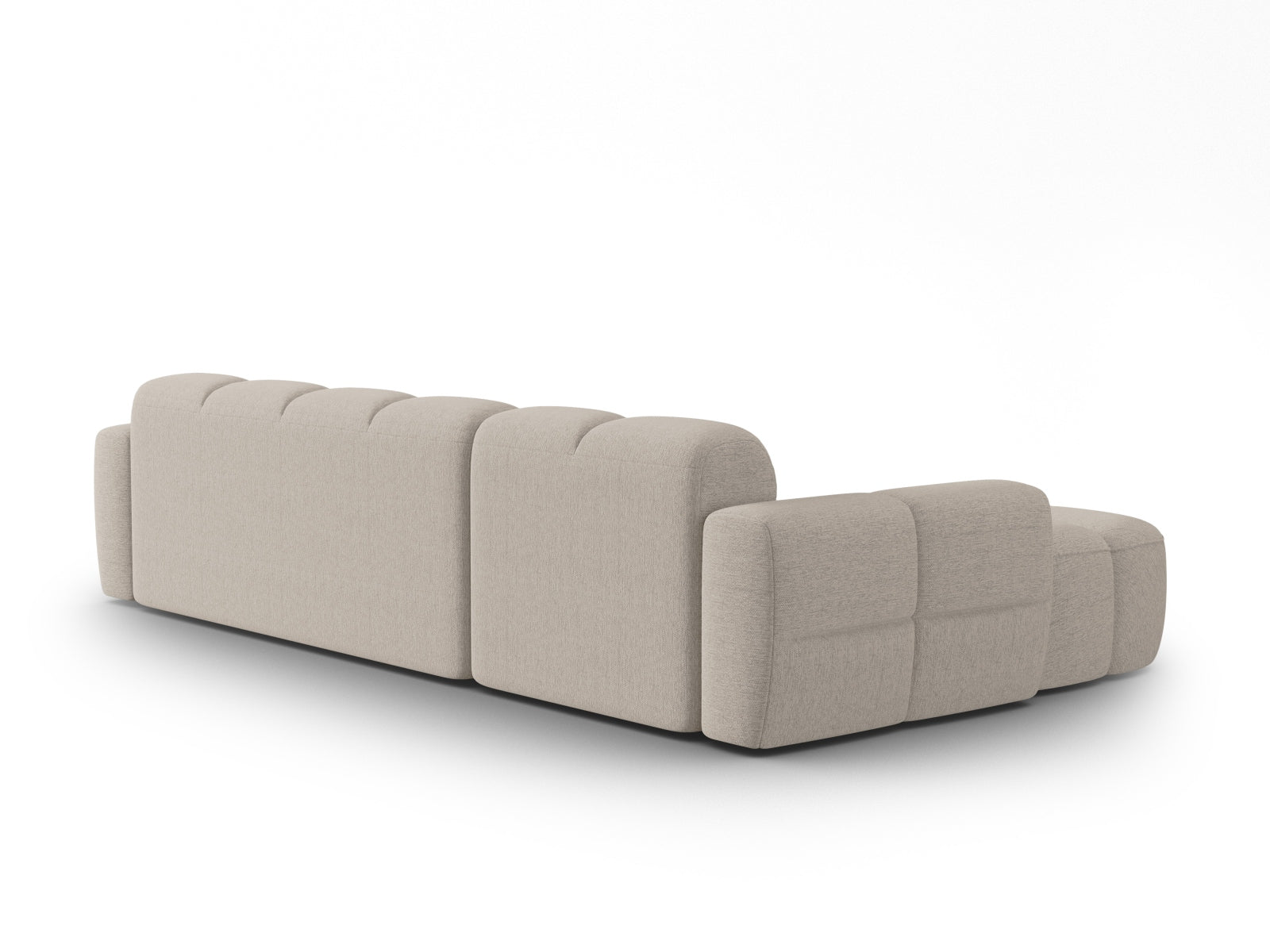 Entdecken Sie das elegante Lisa Ecksofa links 4 Sitzer von Micadoni. Hochwertiger Velours und modernes Design verwandeln Ihr Zuhause in eine Wohlfühloase.