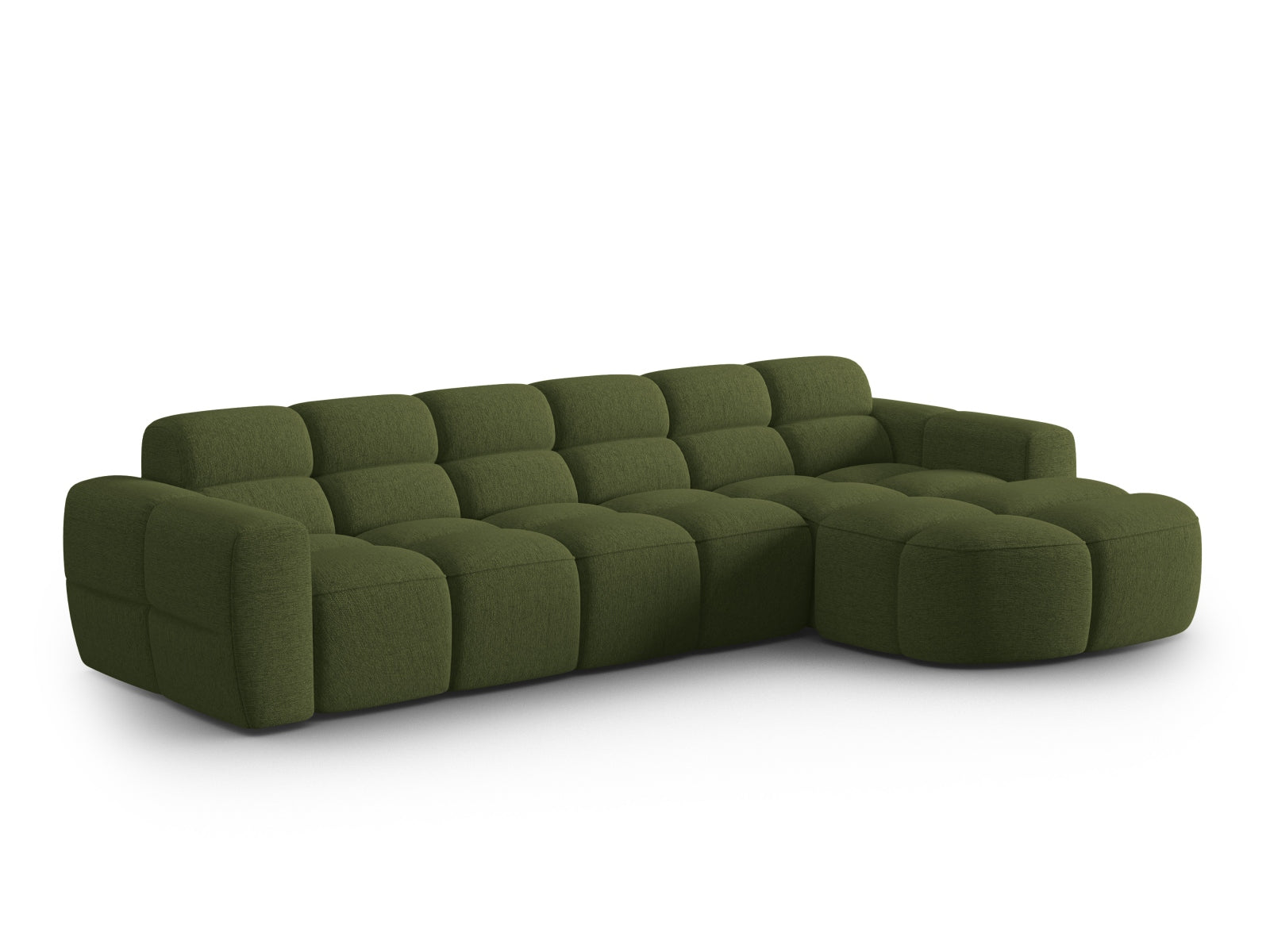 Entdecken Sie das elegante Lisa Ecksofa links 4 Sitzer von Micadoni. Hochwertiger Velours und modernes Design verwandeln Ihr Zuhause in eine Wohlfühloase.