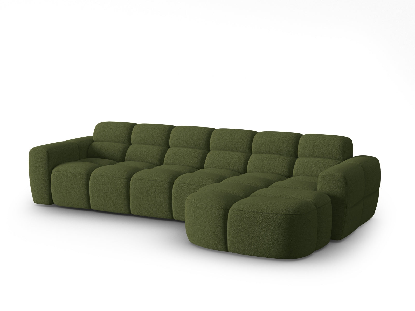 Erleben Sie das stilvolle Lisa Ecksofa links 4 Sitzer von Micadoni. Mit edlem Velours und zeitgemässem Design wird Ihr Wohnraum zum Highlight.