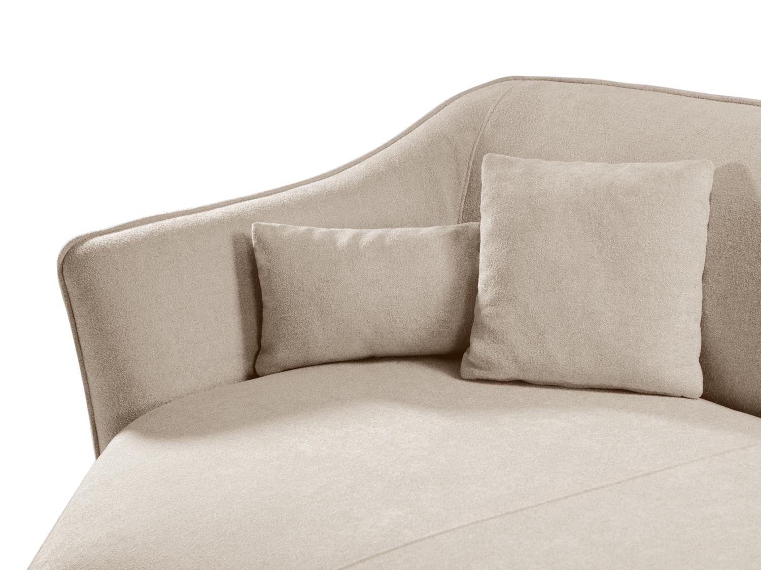 Erleben Sie das Hailey Boucle Ecksofa links von Micadoni – ein elegantes 5-Sitzer Sofa, das modernen Stil und höchsten Komfort bietet.