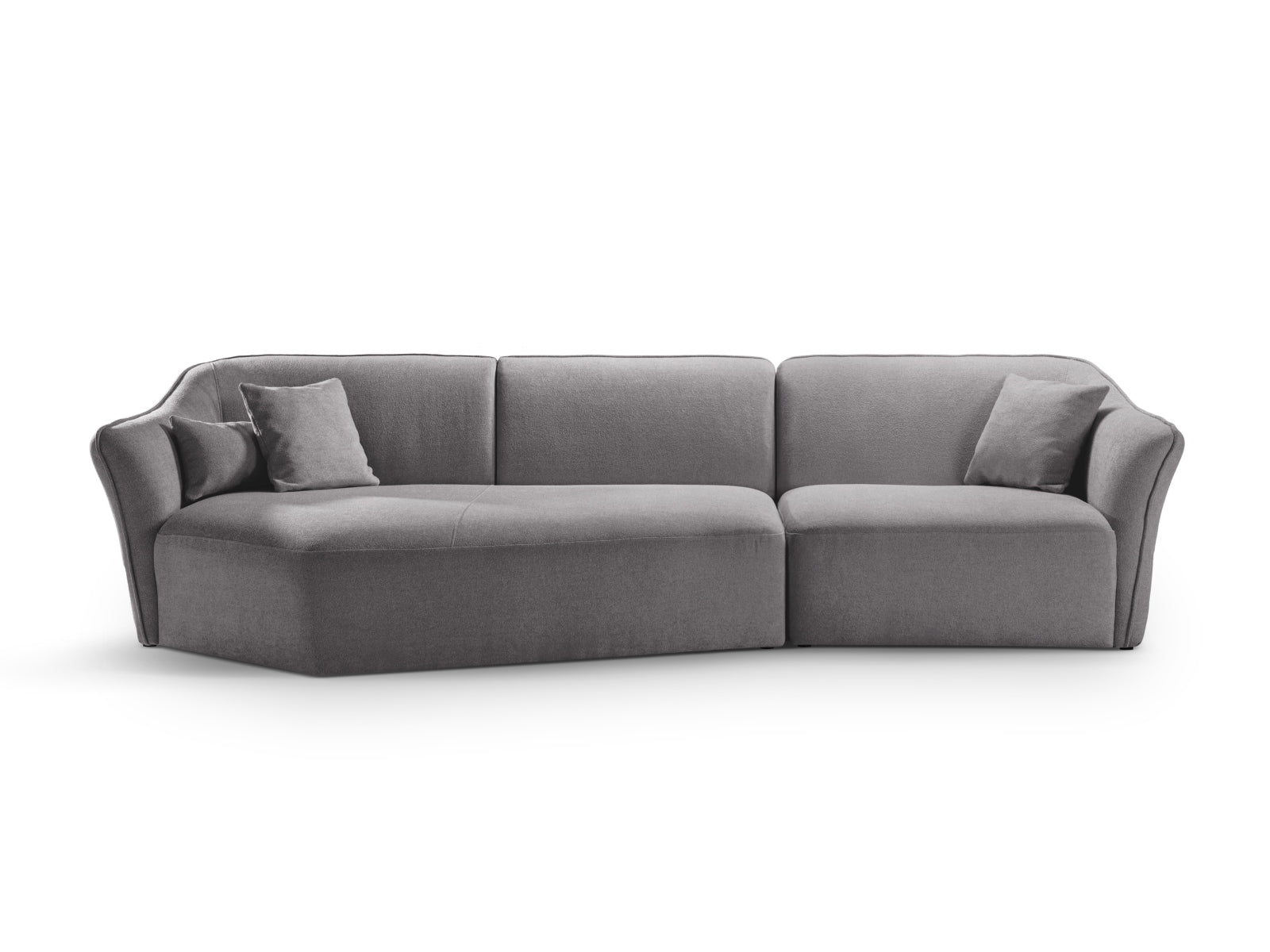 Hailey Boucle Ecksofa links 5 Sitzer in Dark Grey präsentiert im Onlineshop von KAQTU Design AG. Ecksofa links ist von Micadoni
