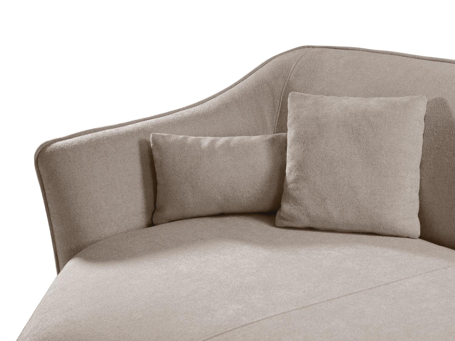 Erleben Sie das Hailey Boucle Ecksofa links von Micadoni – ein elegantes 5-Sitzer Sofa, das zeitgemässen Stil und höchsten Komfort bietet.