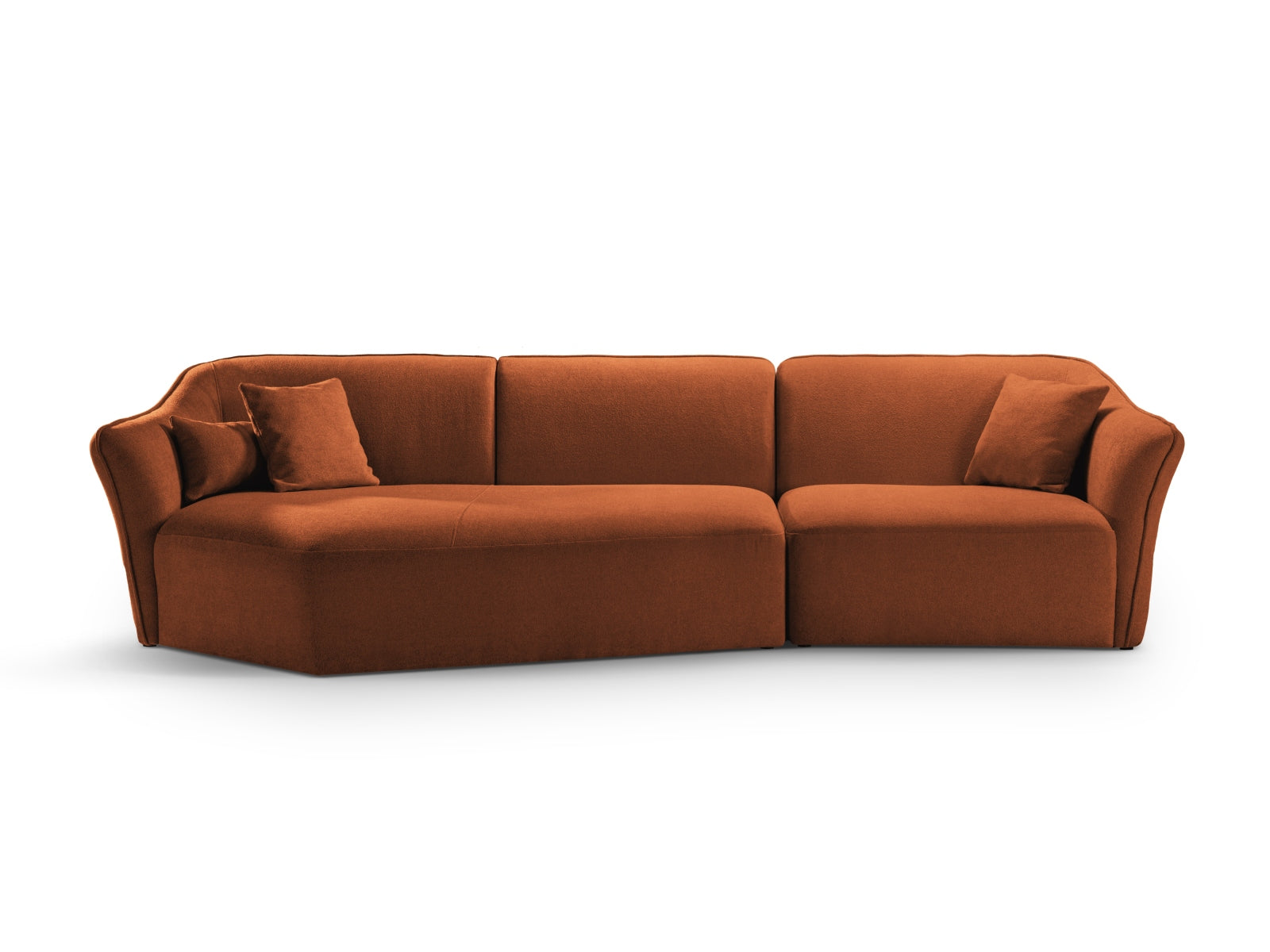 Hailey Boucle Ecksofa links 5 Sitzer in Brick präsentiert im Onlineshop von KAQTU Design AG. Ecksofa links ist von Micadoni