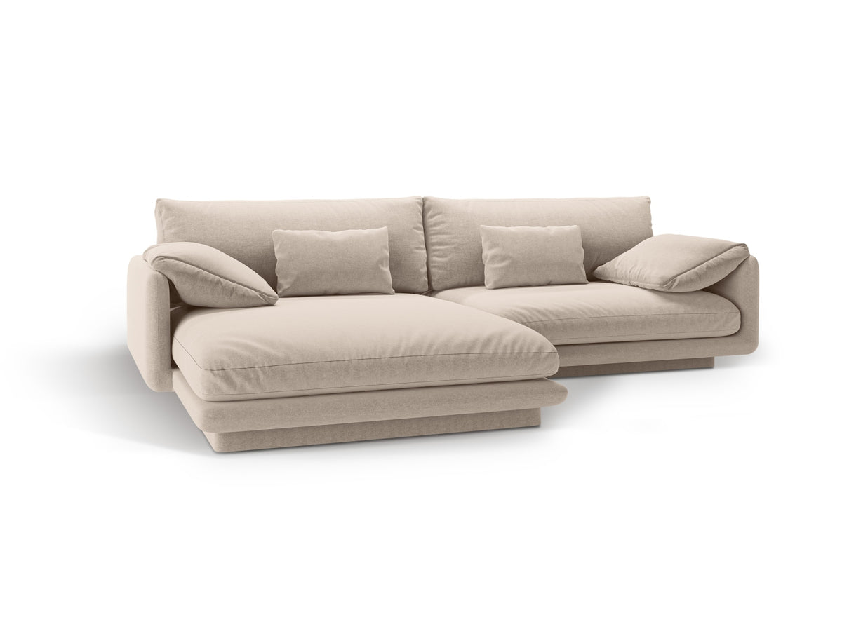 Torino Ecksofa links 4 Sitzer in Light Beige-Wind präsentiert im Onlineshop von KAQTU Design AG. L-Sofa links ist von Micadoni