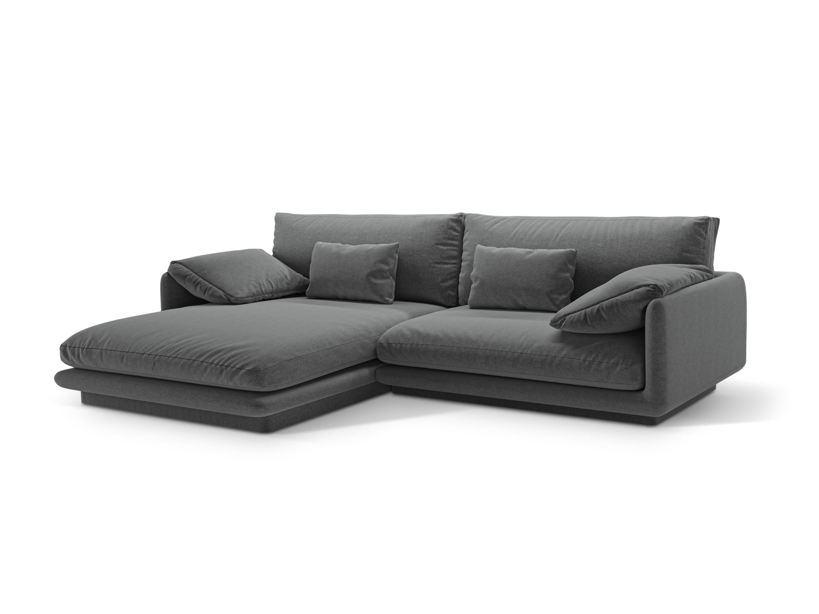 Erleben Sie das Torino Ecksofa links von Micadoni – ein stilvolles 4-Sitzer Velourssofa, das Komfort und modernes Design perfekt kombiniert.