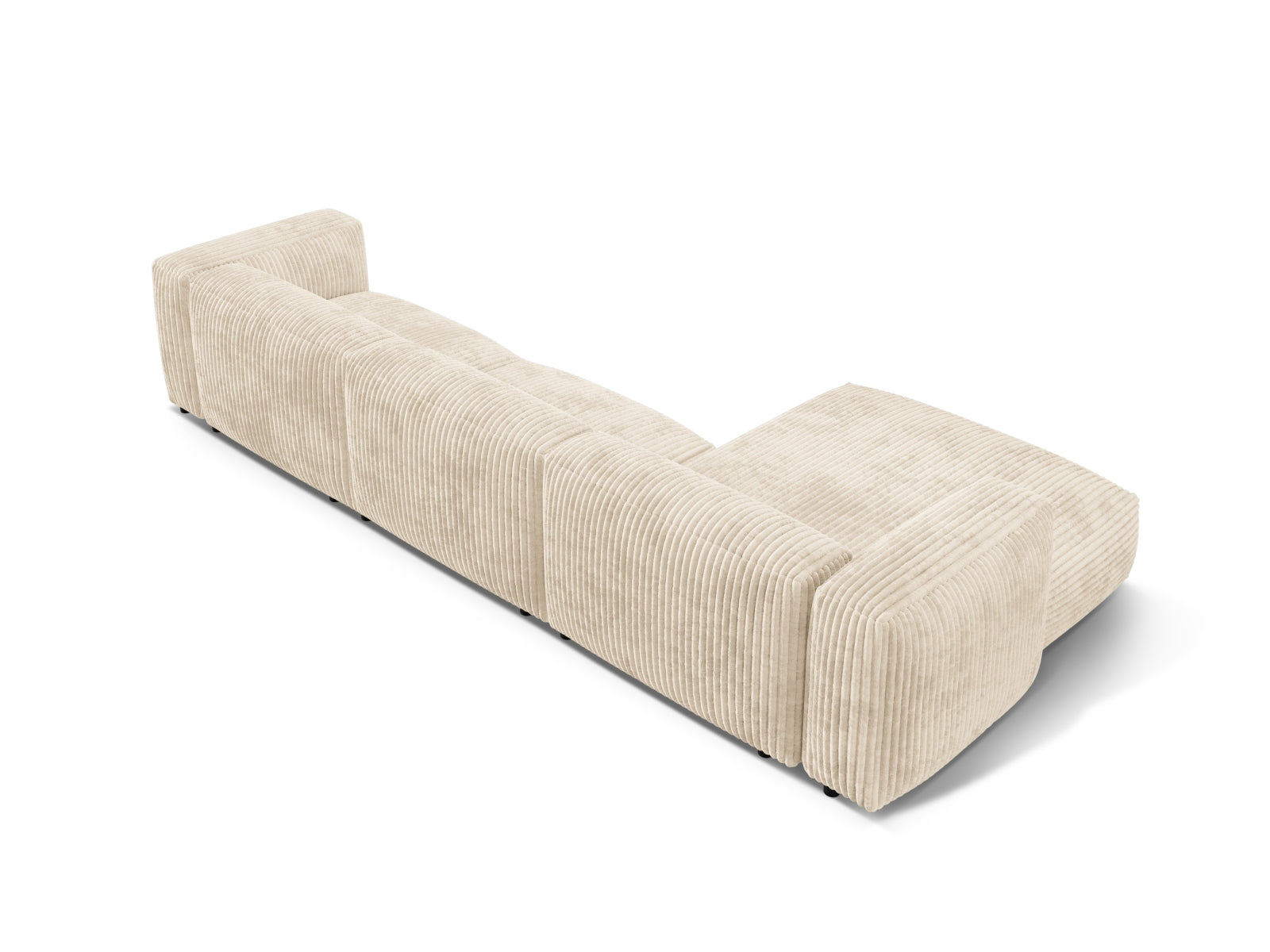 Elegantes, modulares Ecksofa Martina in hellem Beige, ideal für stilvolle Wohnräume. Bietet Komfort und individuelle Anpassungsmöglichkeiten.