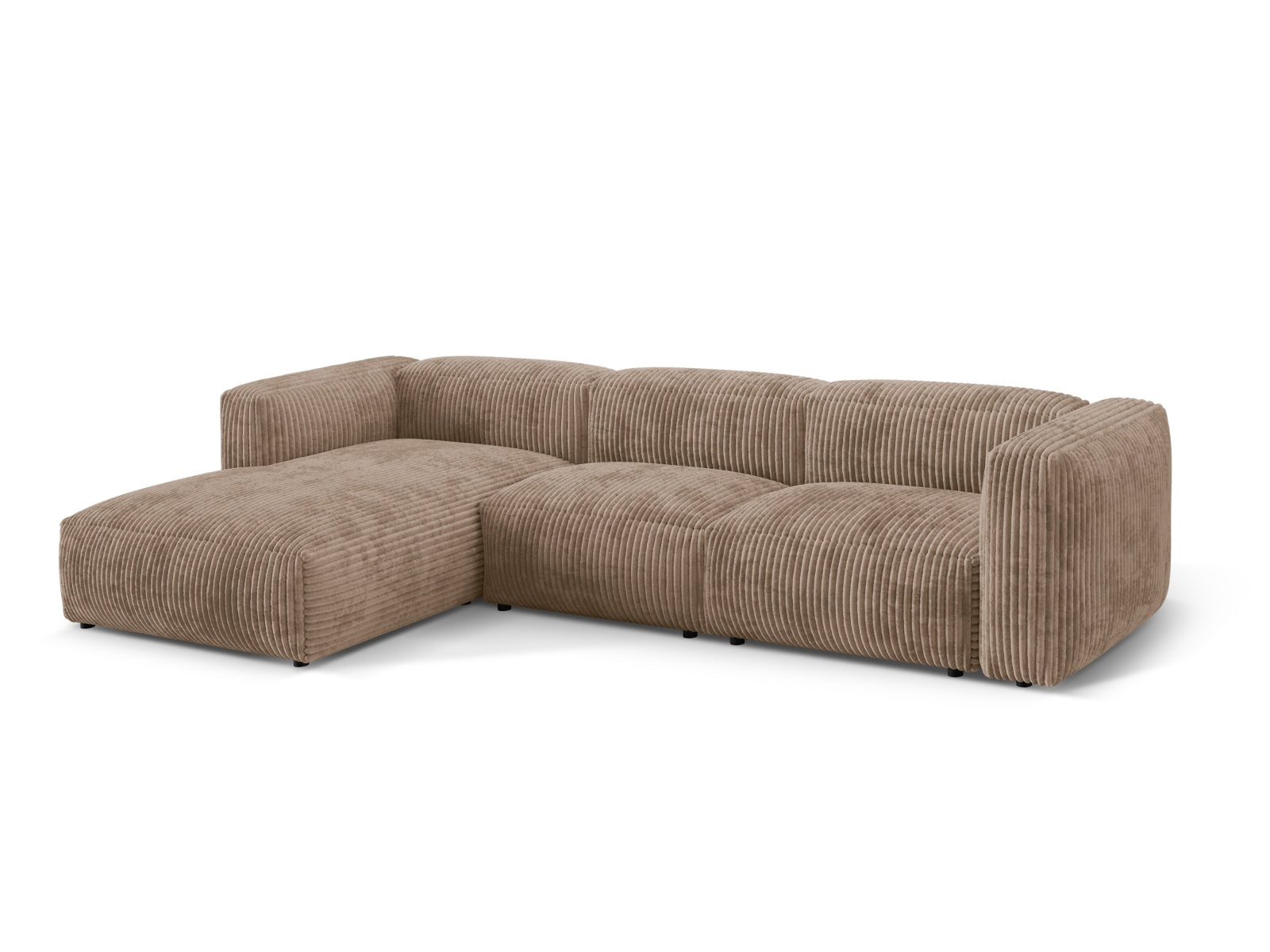 Elegantes Martina Ecksofa in Acorn-Tilia, linksseitig, 3-Sitzer, ideal für stilvolle Wohnräume, erhältlich bei KAQTU Design AG.