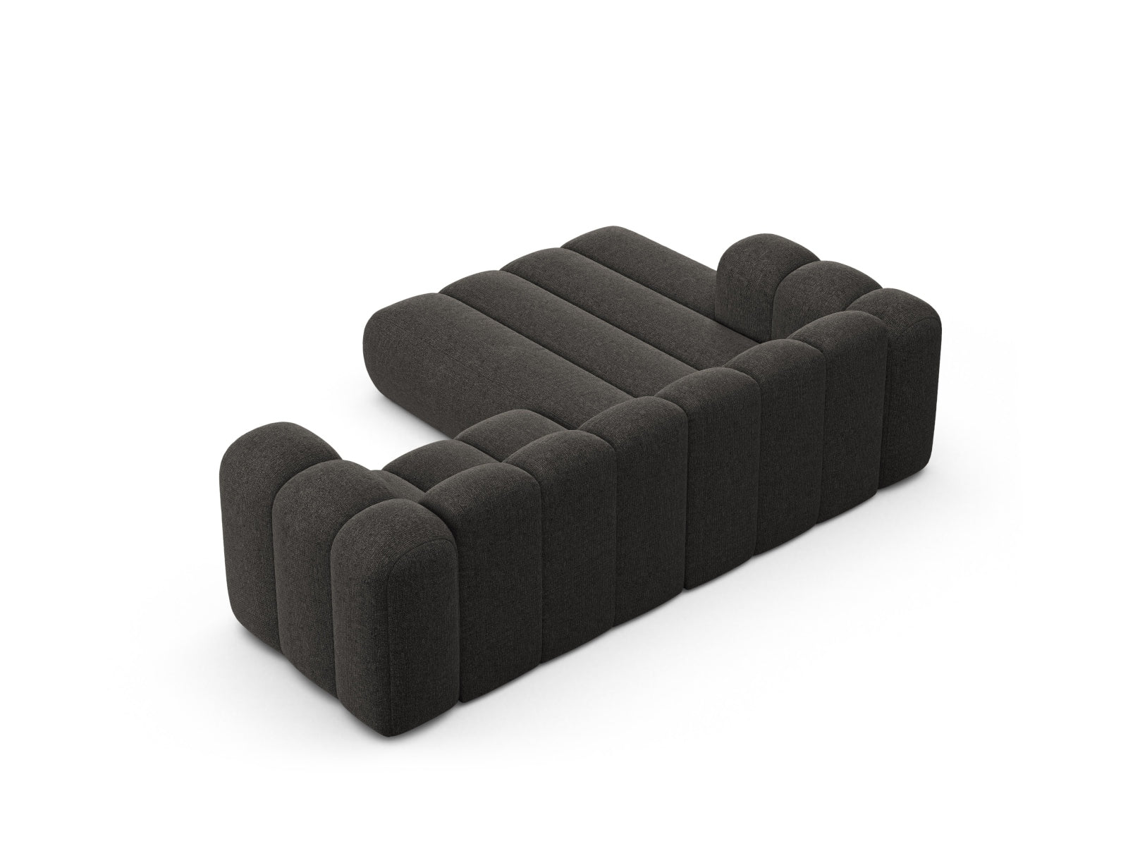 Elegantes, modulares Ecksofa in Dunkelgrau von Micadoni, ideal für stilvolle Wohnräume. Bequemer 3-Sitzer mit modernem Design.