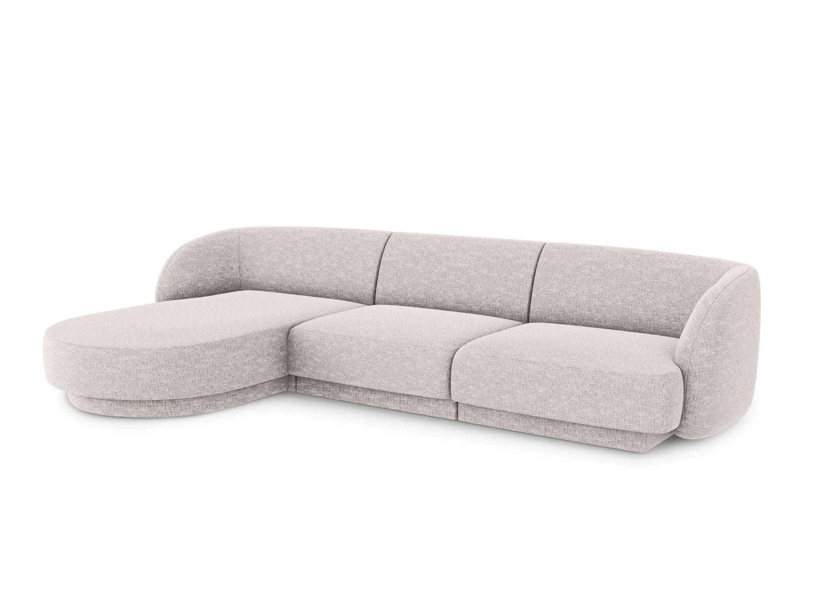 Stylisches Miley Ecksofa links, 4-Sitzer in elegantem Silver-Eden, ideal für modernes Wohnen und als komfortables Bettsofa.