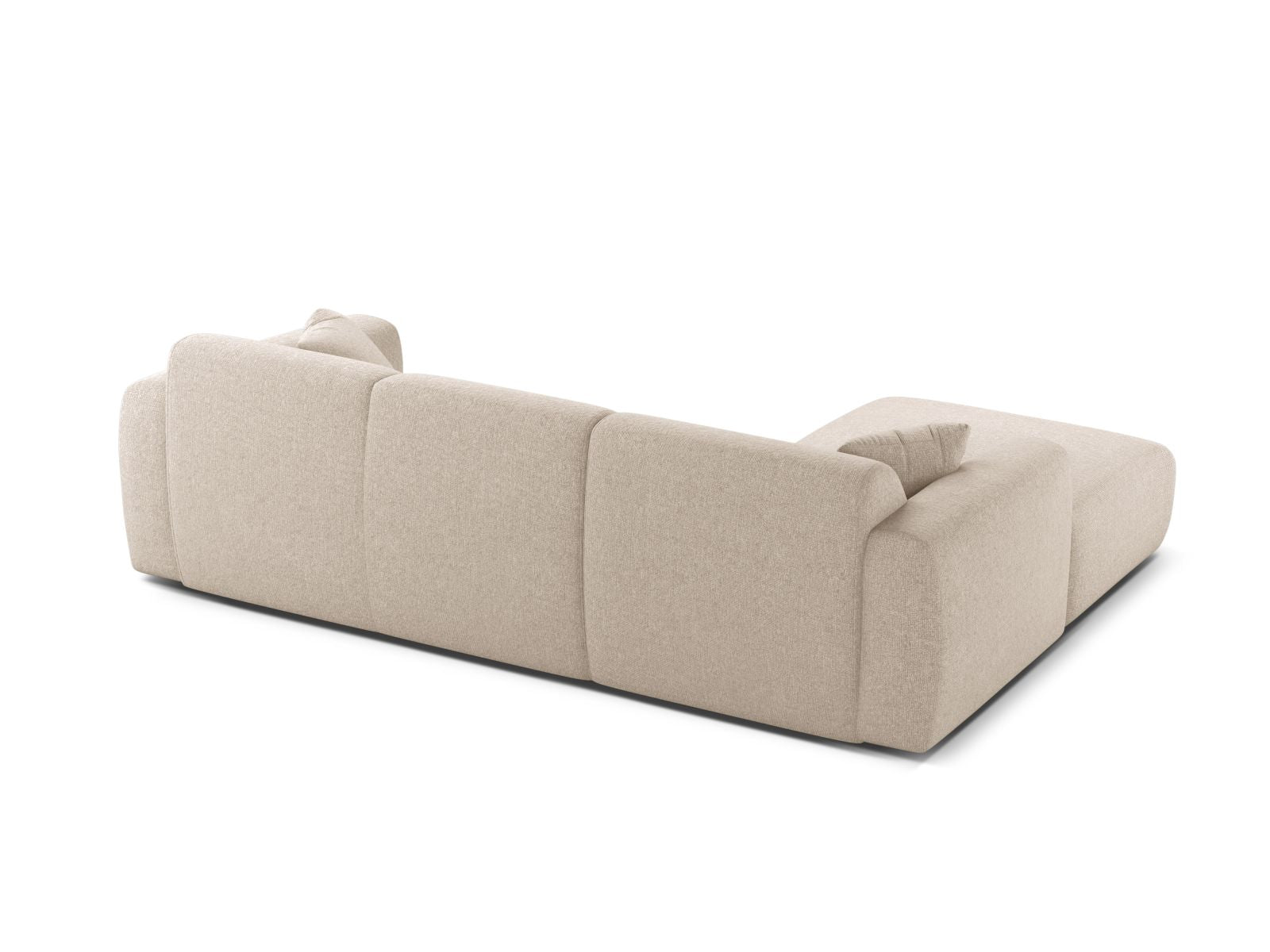 Modernes 4-Sitzer Ecksofa links Molino in sanftem Beige, ideal für gemütliche Wohnräume und stilvolle Einrichtungsideen.