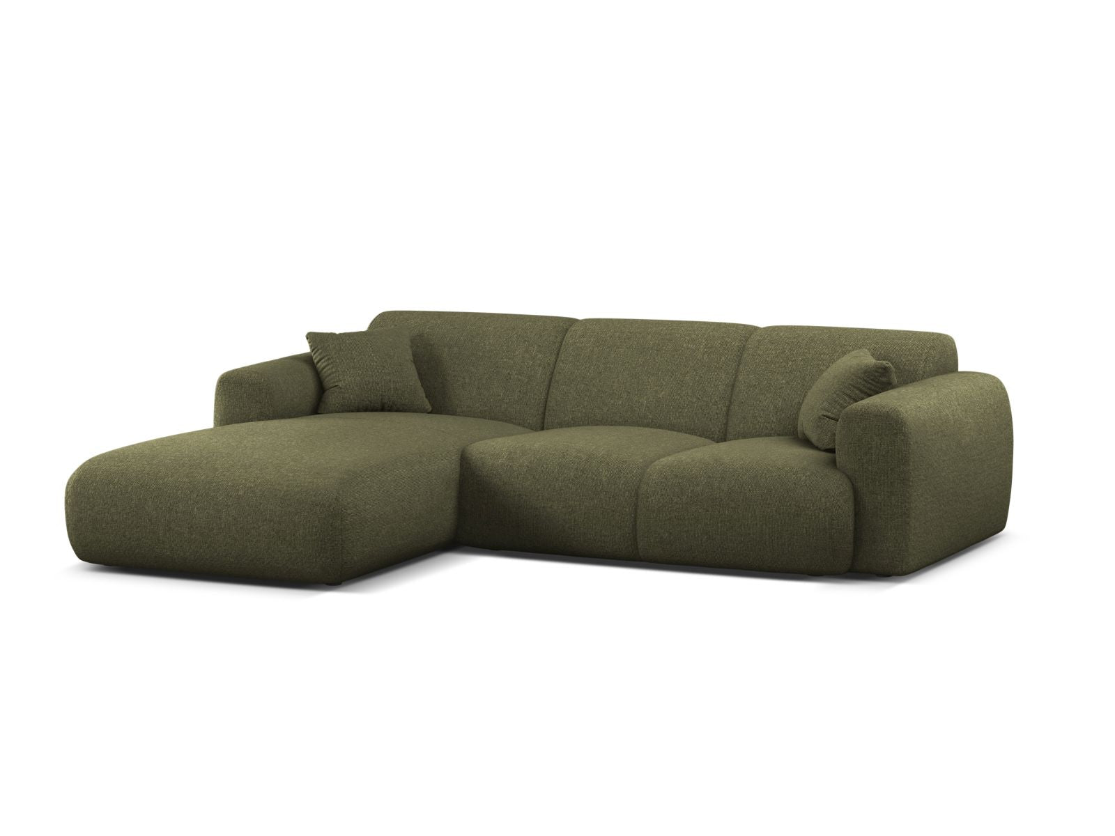 Stylisches 4-Sitzer Ecksofa links Molino in elegantem Green-Eden, ideal für moderne Wohnräume, von Micadoni.
