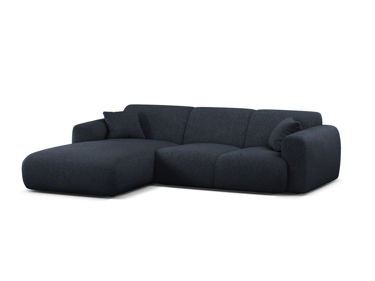Molino Ecksofa links 4-Sitzer von Micadoni, L-Form mit Stoffbezug Casino, Massivholzrahmen und schwarzen Kunststoffbeinen, mehrere Varianten wählbar