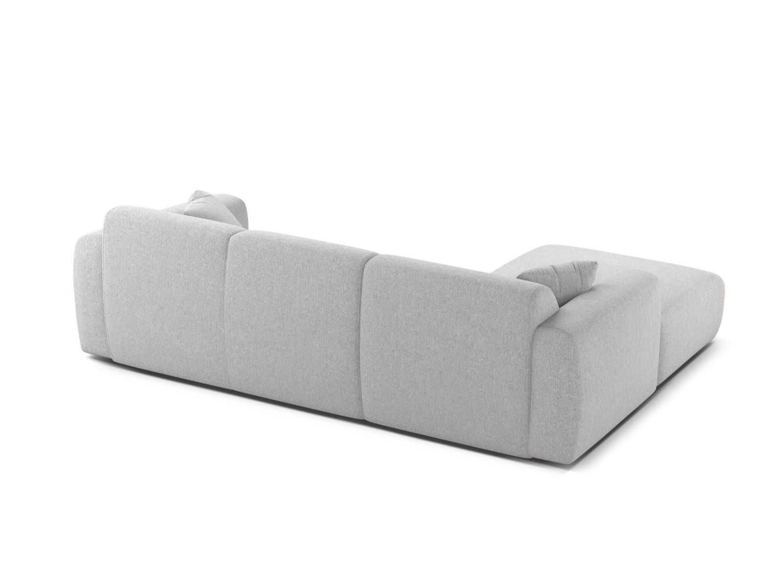 Elegantes 4-Sitzer Ecksofa links Molino in Silver-Eden, ideal für gemütliche Abende und stilvolle Einrichtung in jedem Wohnzimmer.