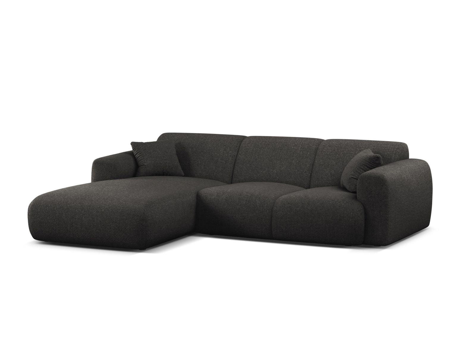 Stylisches 4-Sitzer Ecksofa links Molino in elegantem Anthrazit, ideal für moderne Wohnräume und gemütliche Abende.
