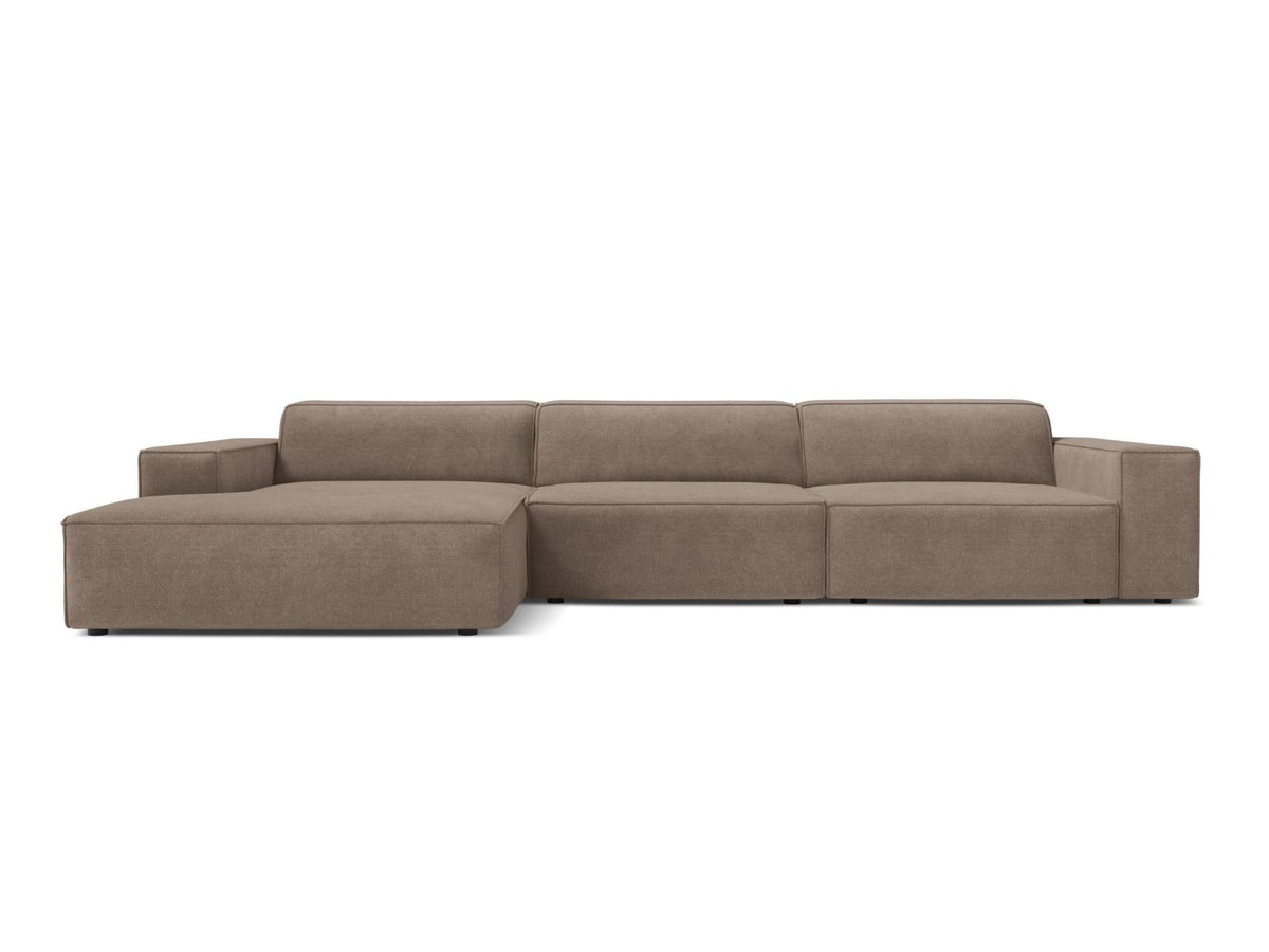 4-Sitzer Ecksofa links modular Jodie in Cappuccino-Liberty präsentiert im Onlineshop von KAQTU Design AG. Ecksofa links ist von Micadoni