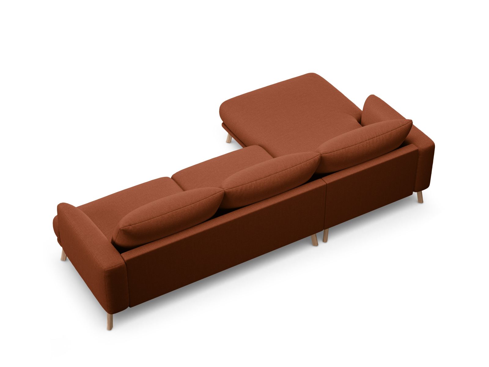 Elegantes 4-Sitzer Ecksofa links Naomi im trendigen Brick-Liberty Look, perfekt für stilvolle und einladende Wohnbereiche.