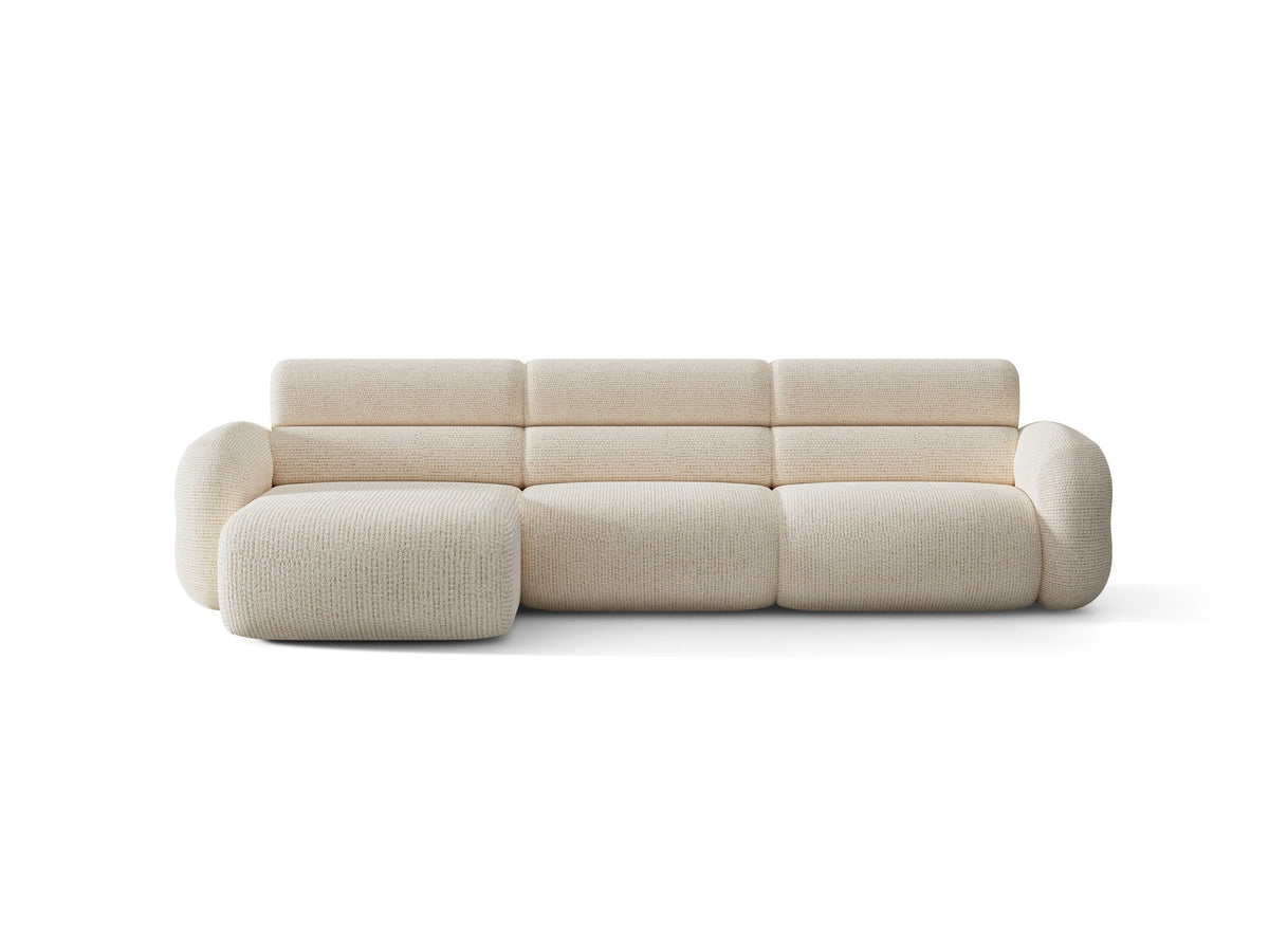 Linkes L-Ecksofa Neo von Micadoni in Dunkles Olivgrün, mit hoher Rückenlehne, schwarzen Kunststoffbeinen und tiefer gepolsterter Sitzfläche.