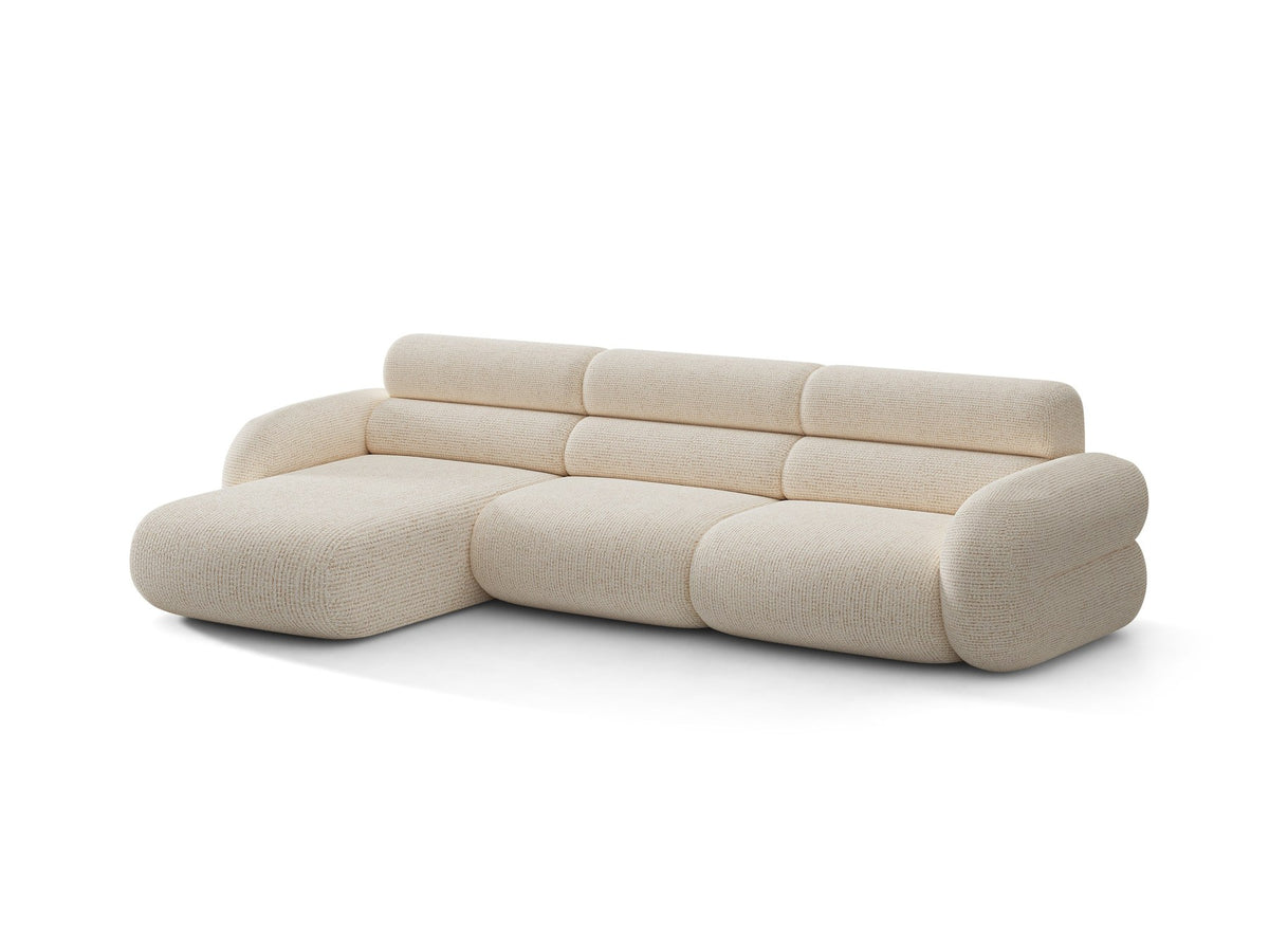 Linkes L-Ecksofa Neo von Micadoni in Dunkles Olivgrün, mit hoher Rückenlehne, schwarzen Kunststoffbeinen und tiefer gepolsterter Sitzfläche.