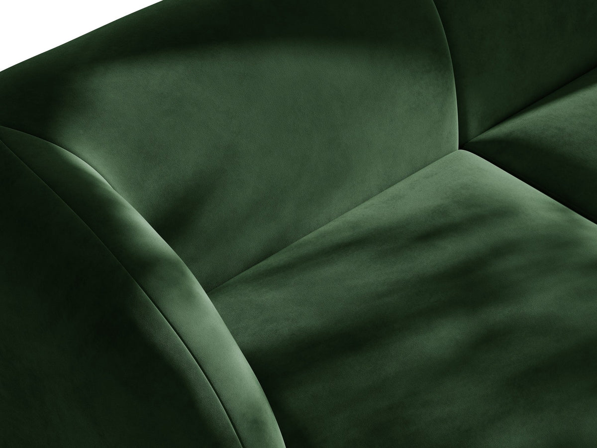 Miley Linkes Ecksofa von Micadoni, L-Sofa links in Dunkelbeige mit Bluvel-Stoffbezug und schwarzen Kunststoffbeinen, Frontalansicht.