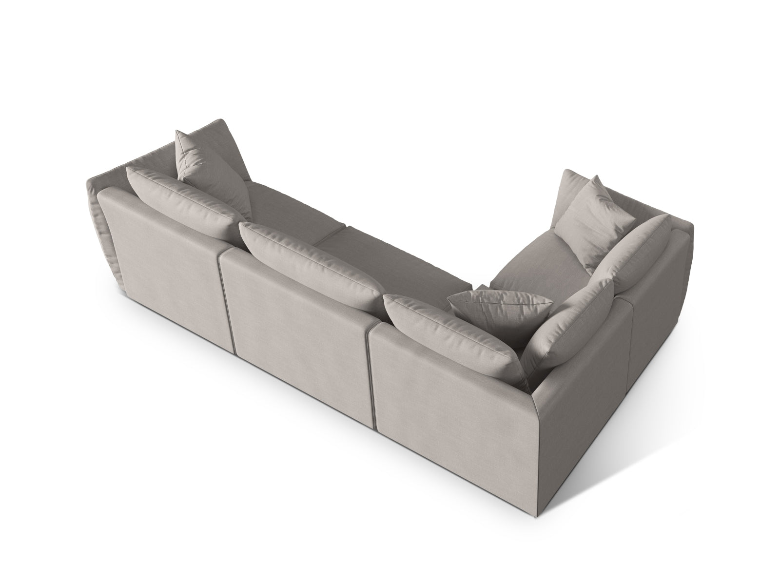 Elegantes Chris Ecksofa links, 4-Sitzer in hochwertigem Natural-LINS, ideal für modernes Wohnen und gemütliche Abende.