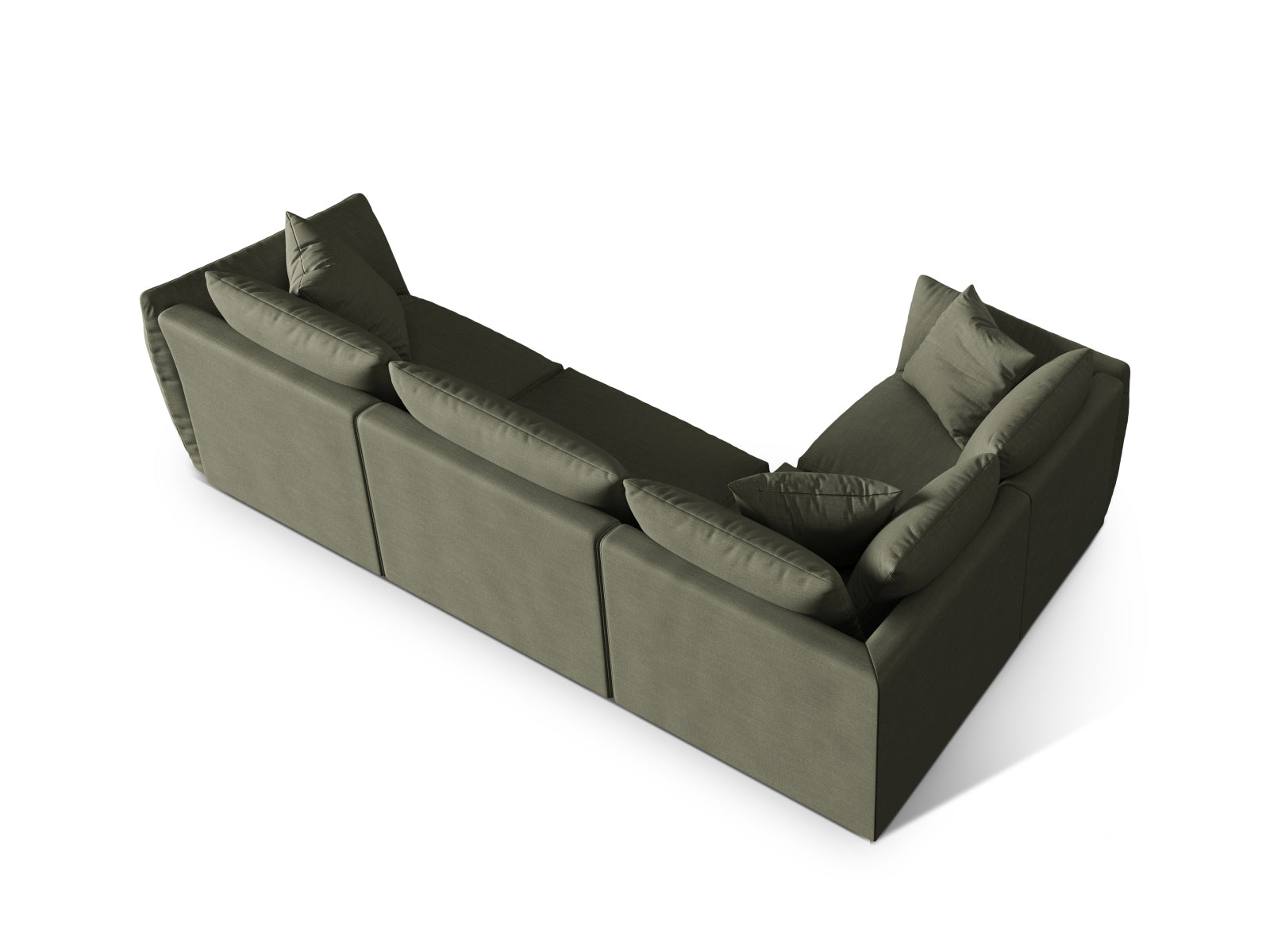 Elegantes Chris Ecksofa links in sanftem Blau, ideal für vier Personen, kombiniert Komfort mit zeitgemäßem Design für Ihr Zuhause.