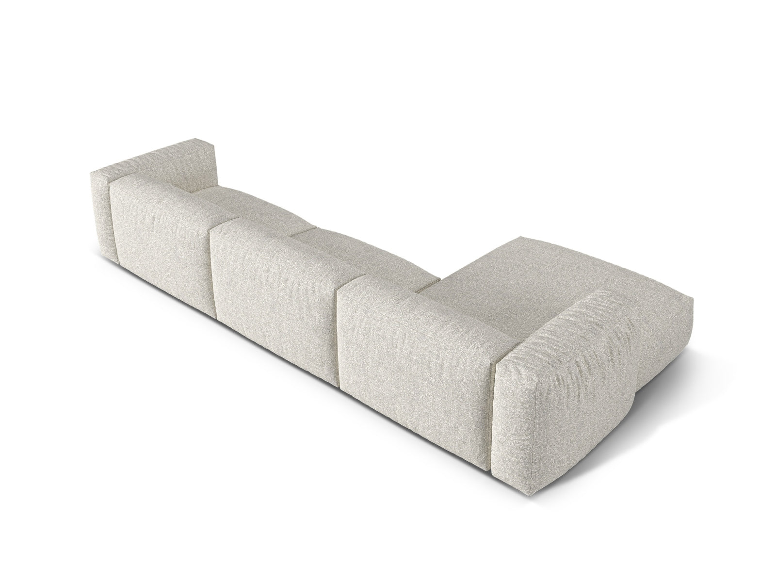 Modernes 3-Sitzer XL Ecksofa links Martina in Grau-Beige Melange, perfekt für gemütliche und stilvolle Wohnambiente von Micadoni.