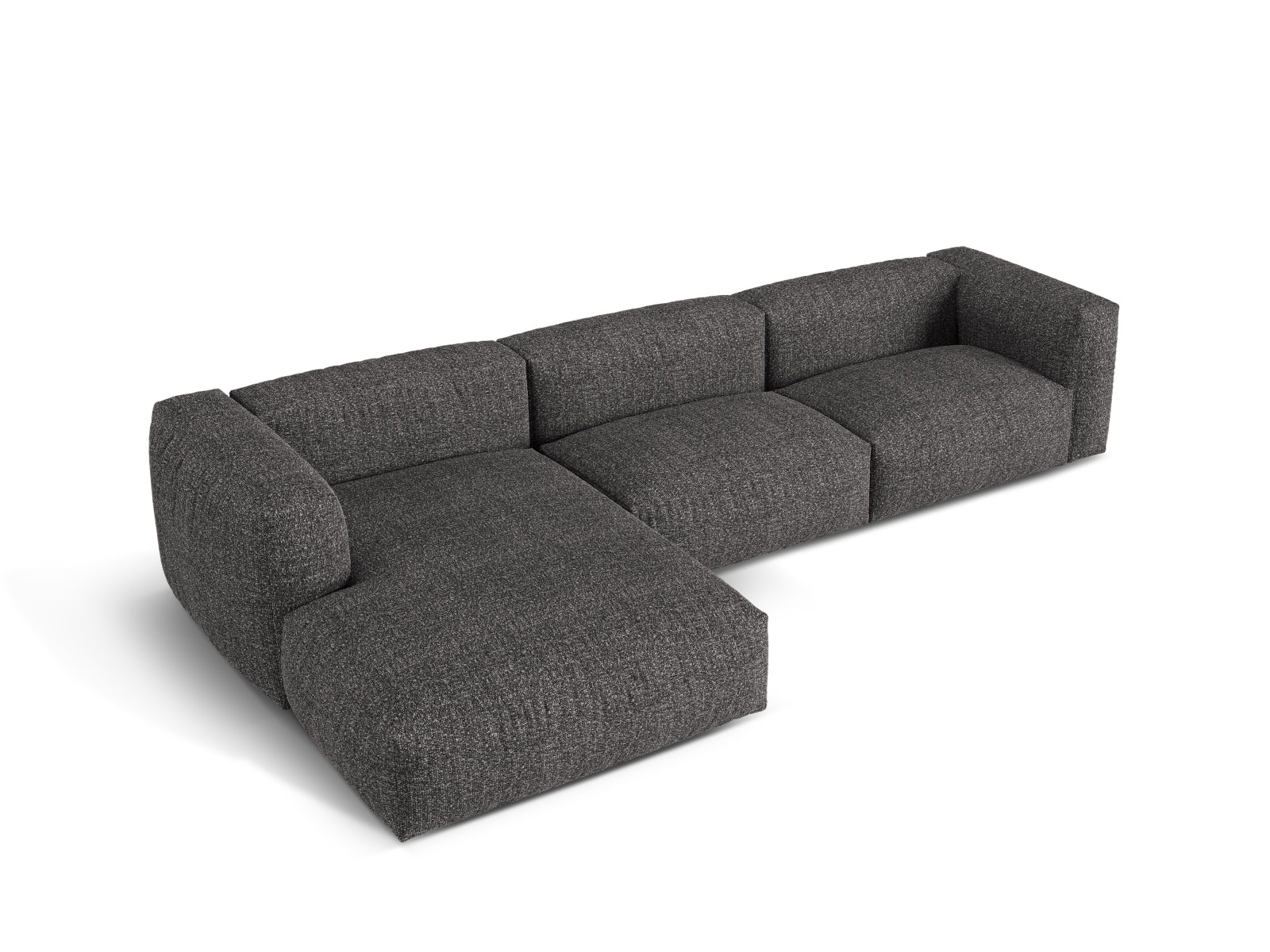 Geräumiges 3-Sitzer XL Ecksofa links Martina in elegantem Anthrazit, ideal für stilvolle Wohnräume und entspannte Abende.