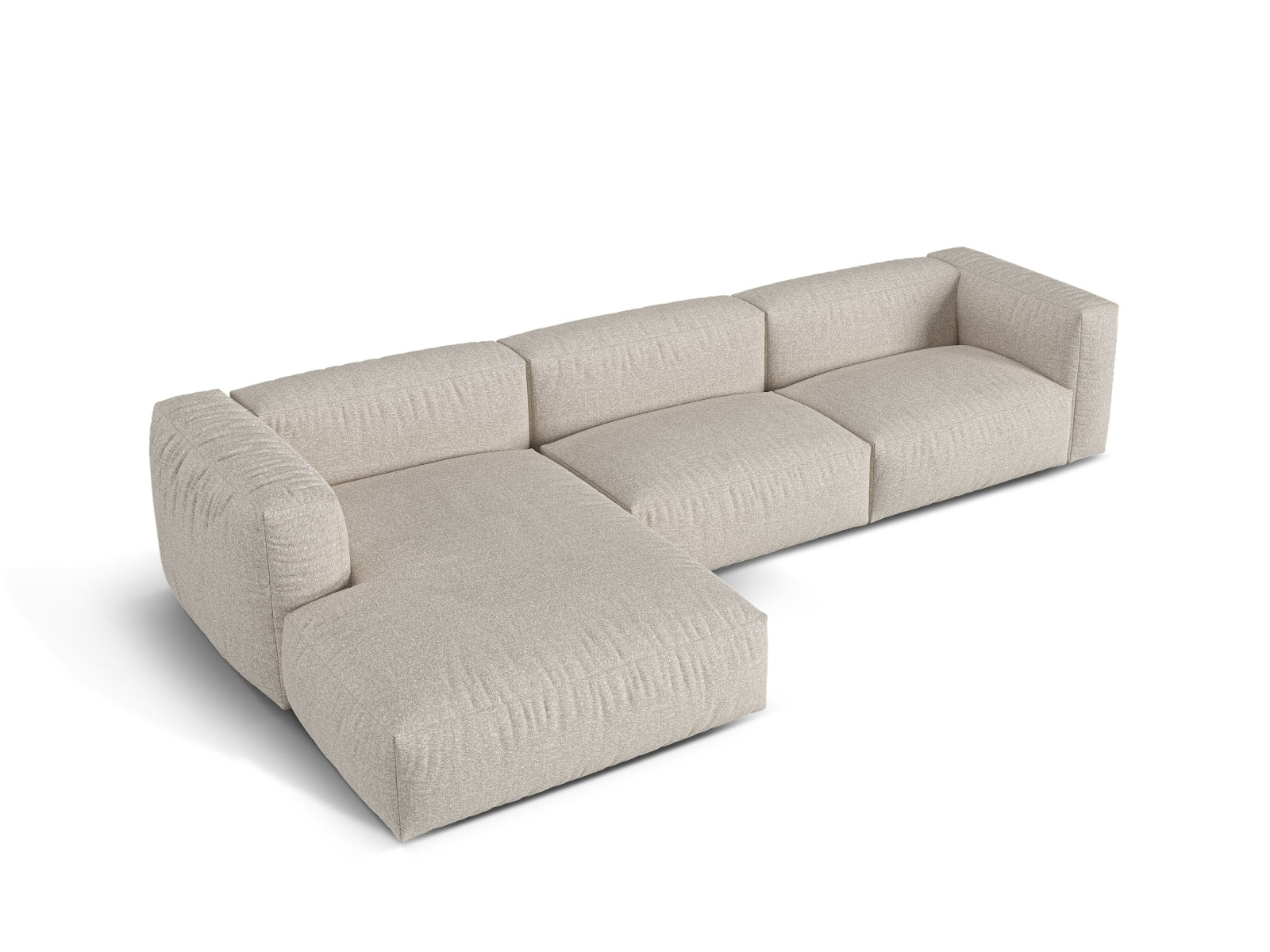 Beige 3-Sitzer XL Ecksofa Martina von Micadoni, stilvolles Design und großzügiger Platz für entspannte Stunden im Wohnzimmer.
