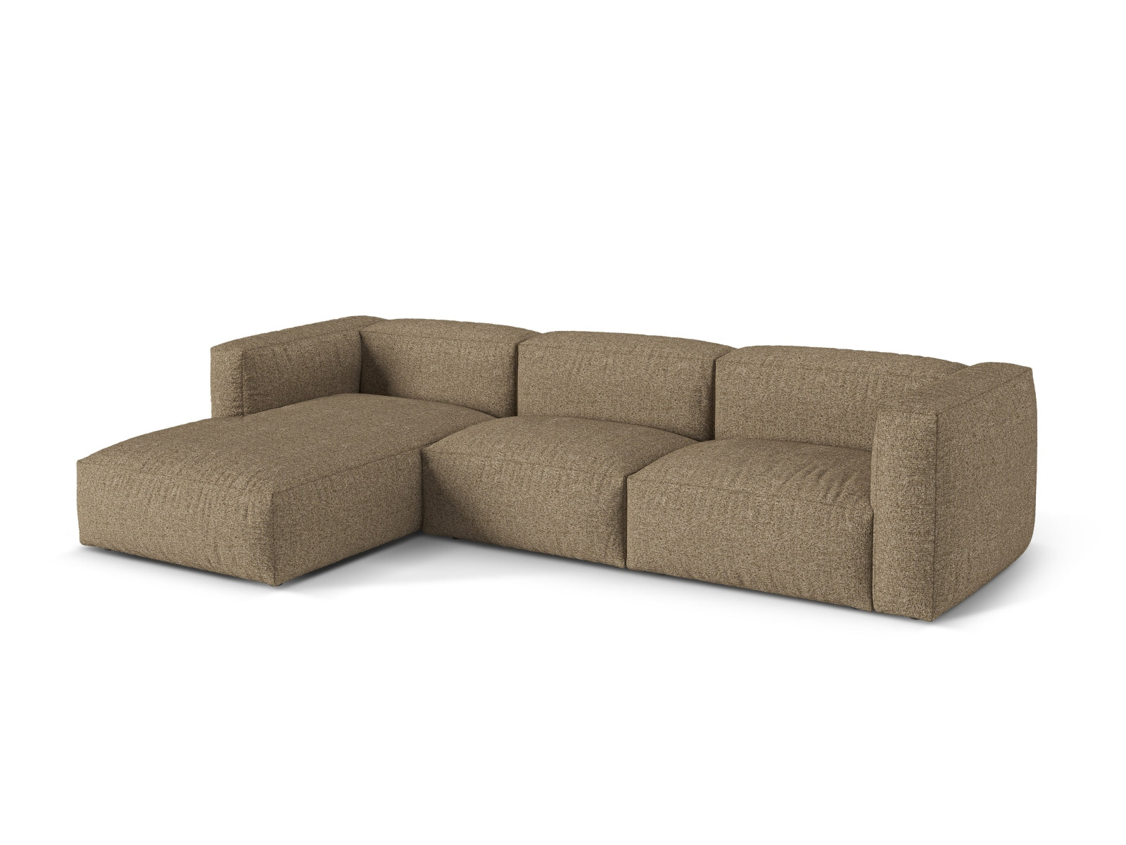 Elegantes 3-Sitzer XL Ecksofa links Martina in stilvollem Cappuccino, ideal für moderne Wohnräume und gemütliche Abende.