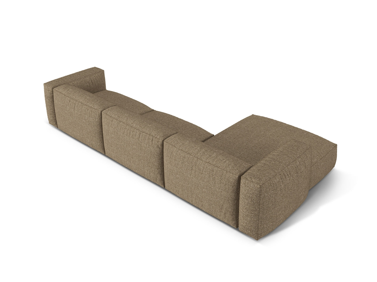 Stilvolles 3-Sitzer XL Ecksofa links Martina in warmem Cappuccino, perfekt für entspannte Stunden und zeitgemäße Einrichtung.