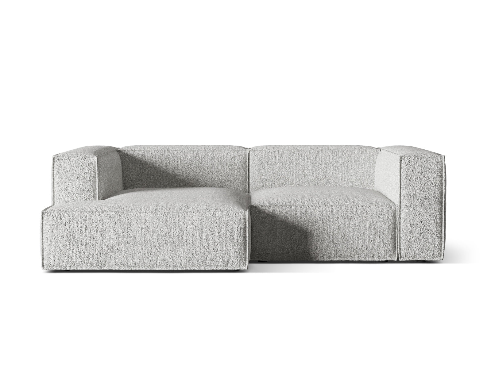 Nuria Boucle Modular Ecksofa links 3 Sitzer in Silver-Monet präsentiert im Onlineshop von KAQTU Design AG. L-Sofa links ist von Micadoni