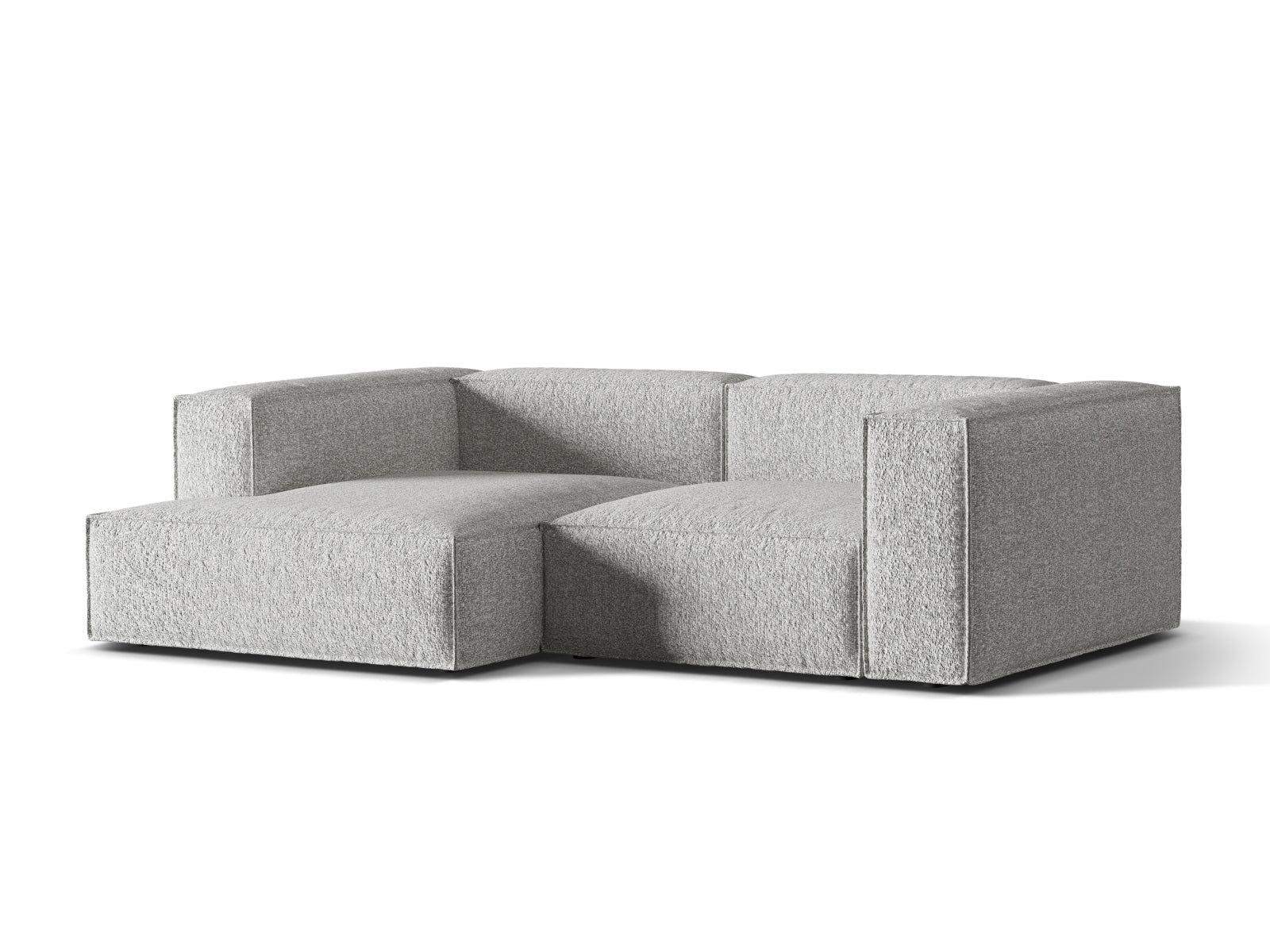 Erleben Sie das stilvolle Nuria Boucle Modular Ecksofa links von Micadoni – ein 3-Sitzer mit hochwertiger Boucle-Polsterung und zeitgemässem Look.