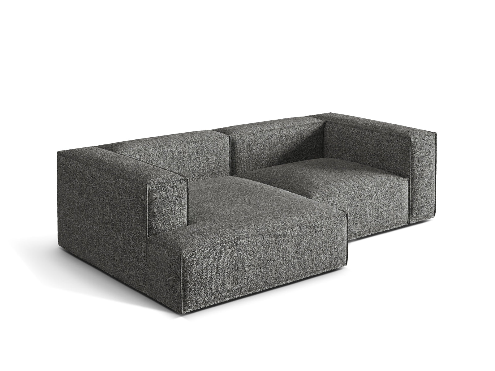 Entdecken Sie das elegante Nuria Boucle Modular Ecksofa links von Micadoni – ein 3-Sitzer mit luxuriöser Boucle-Oberfläche und modernem Design.