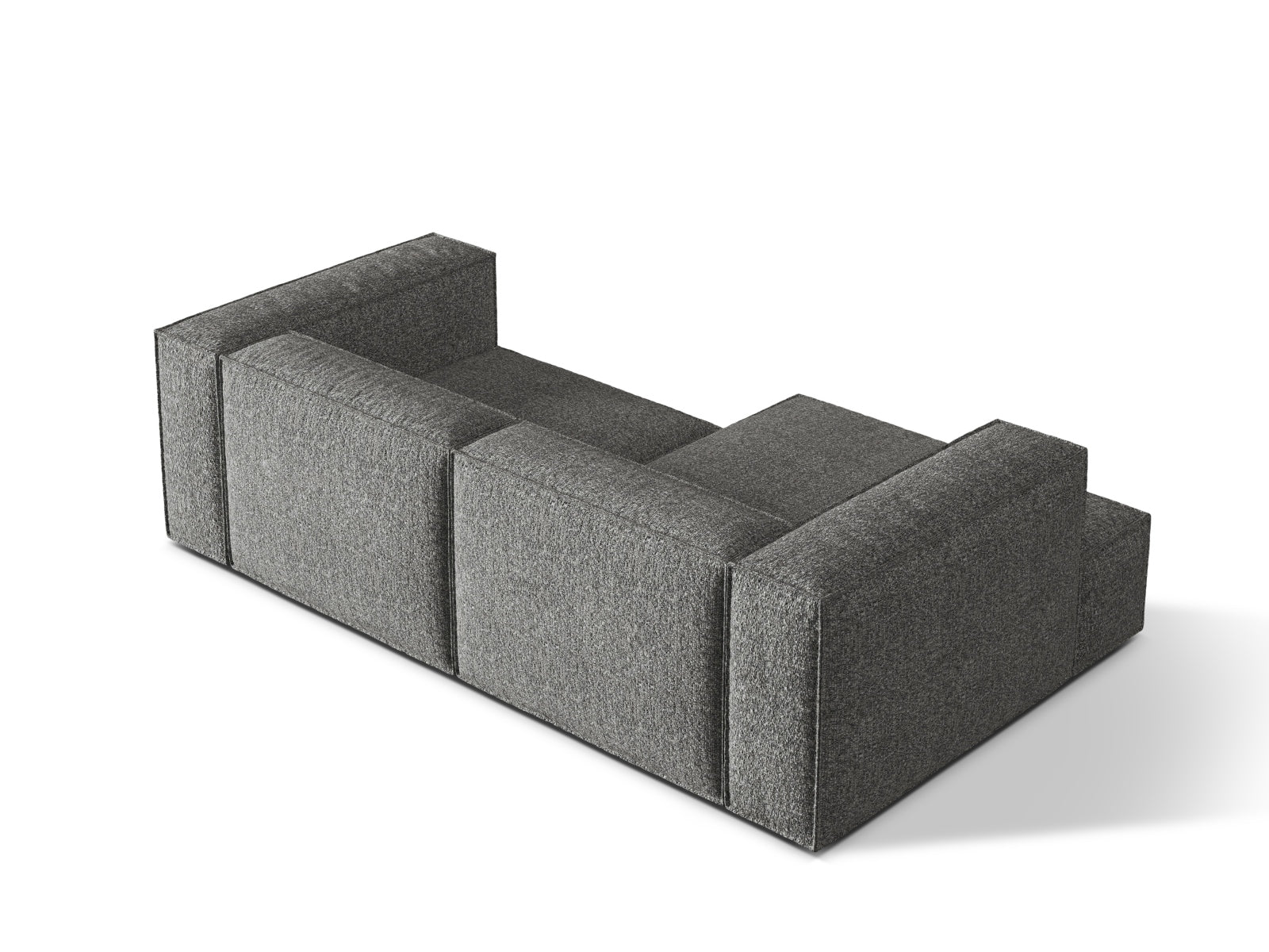 Stylisches Nuria Boucle Ecksofa links, 3-Sitzer in modernem Design, ideal für komfortable und elegante Wohnräume.