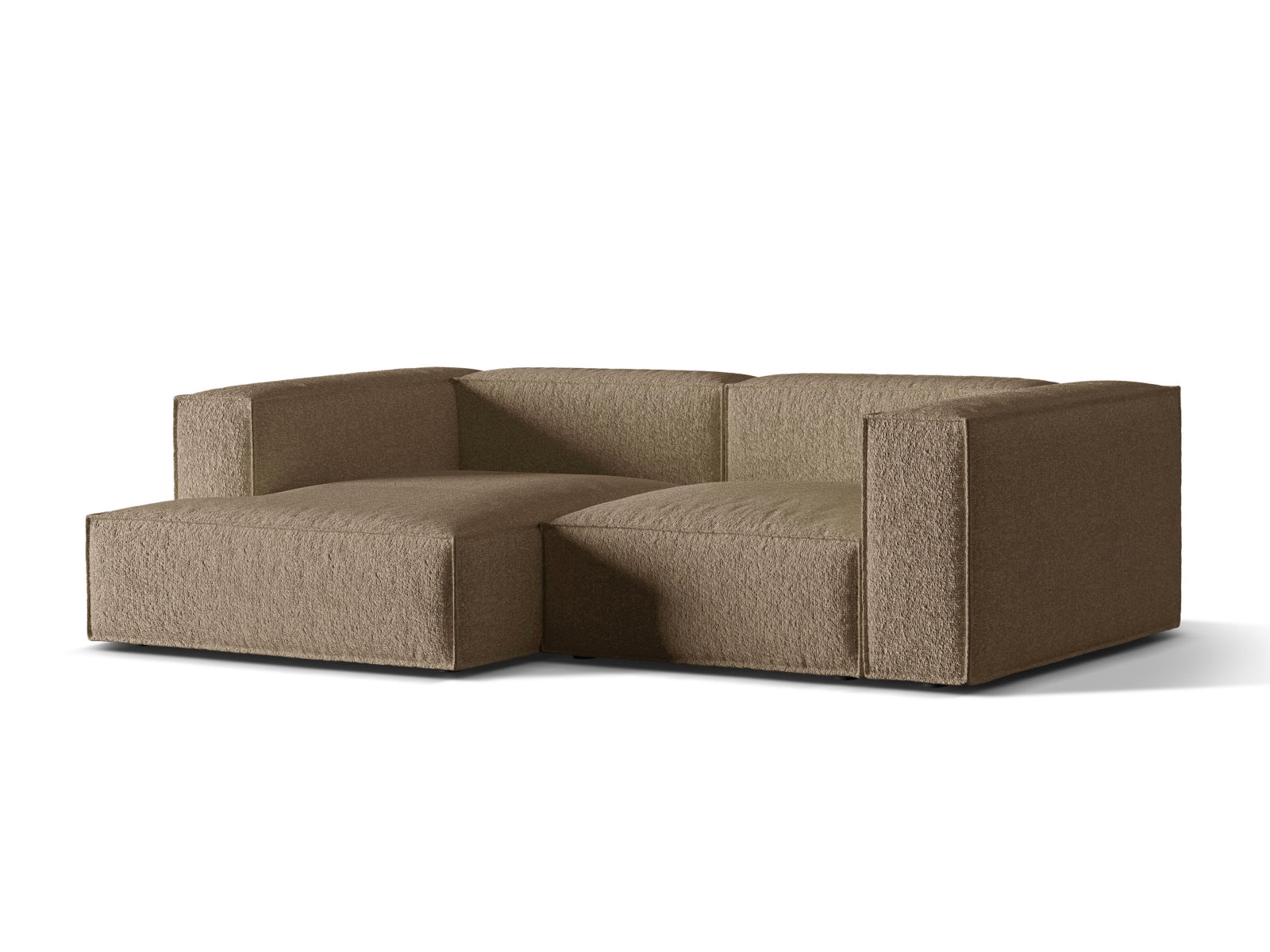 Elegantes Nuria Boucle Ecksofa links im modernen Design, ideal für stilvolle Wohnräume. Bequem und vielseitig einsetzbar.