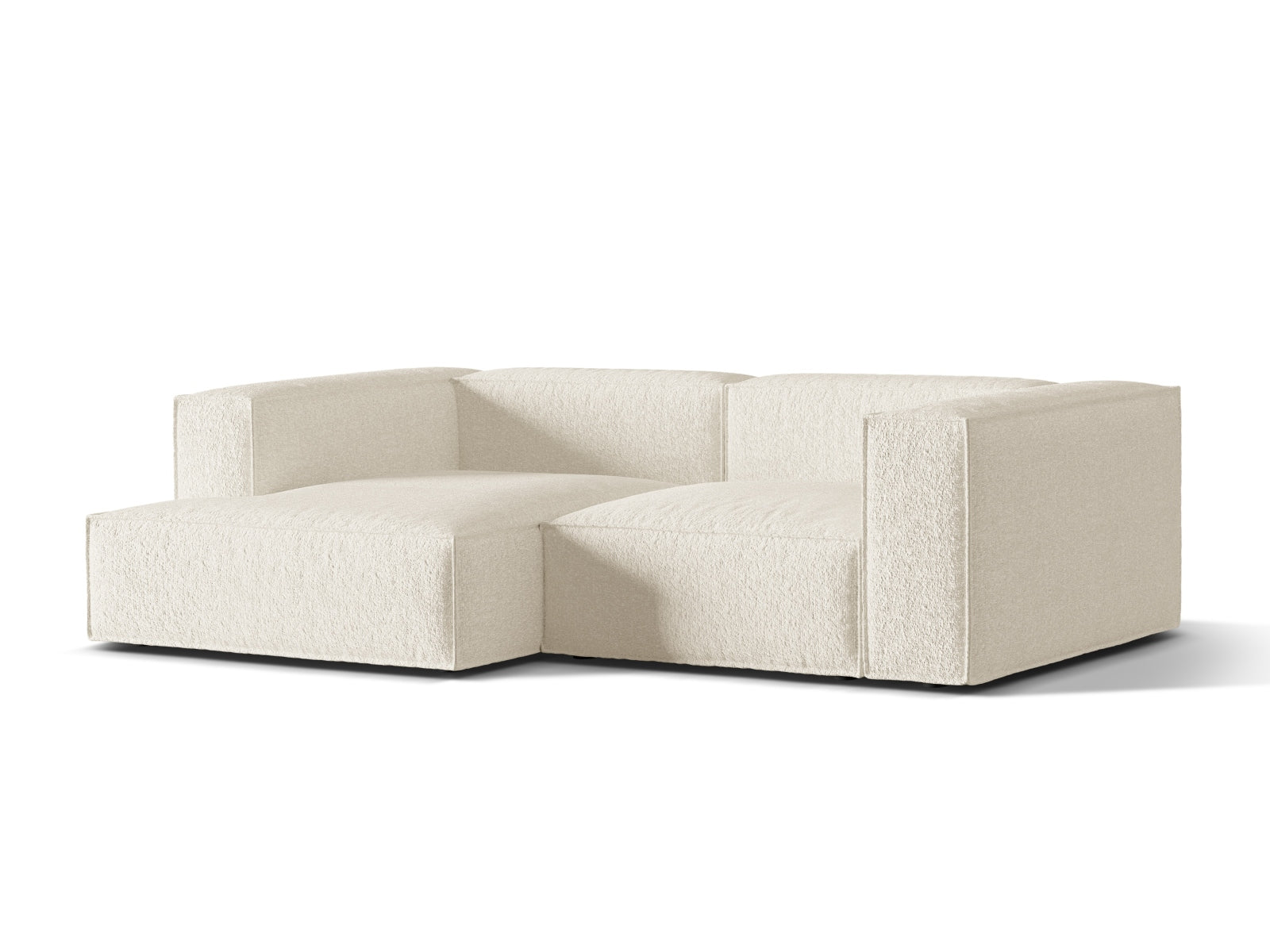 Entdecken Sie das elegante Nuria Boucle Modular Ecksofa links von Micadoni – ein 3-Sitzer mit luxuriöser Boucle-Oberfläche und modernem Design.