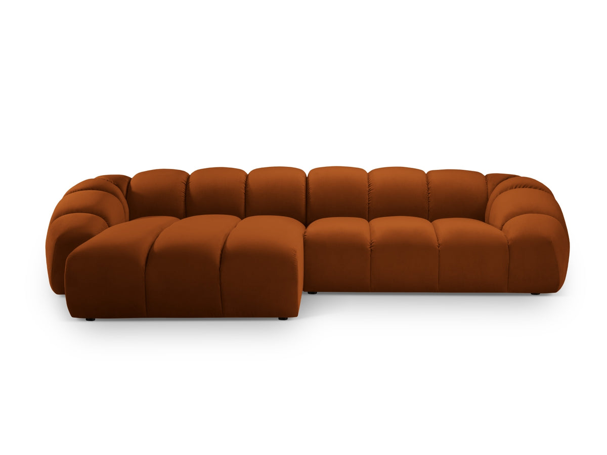 Diana Velour links Ecksofa 4 Sitzer in Terracotta-Salvador präsentiert im Onlineshop von KAQTU Design AG. L-Sofa links ist von Micadoni