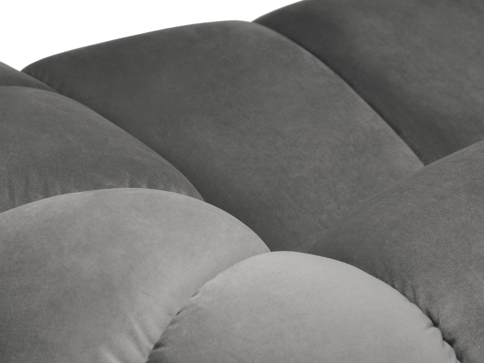 Elegantes linksseitiges 4-Sitzer Ecksofa Diana Velour in Grau von Micadoni, ideal für stilvolle und komfortable Wohnräume.