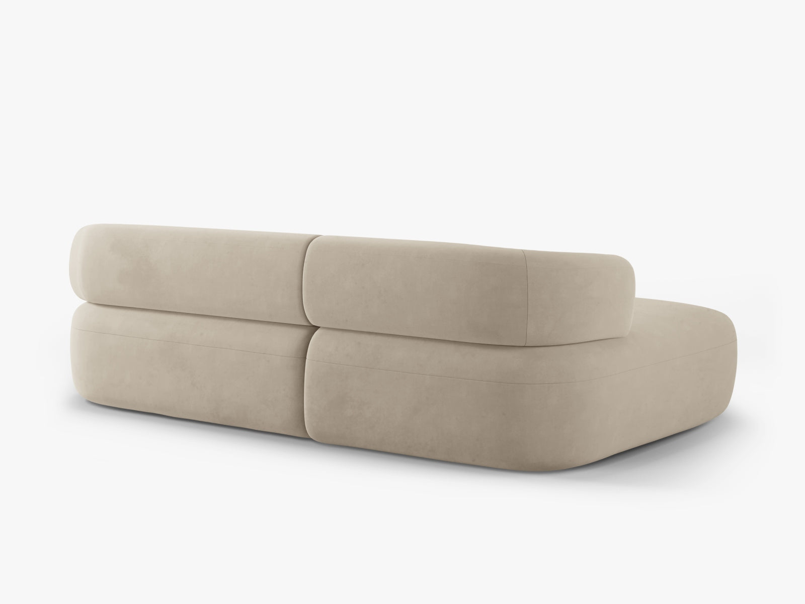 Elegantes, beiges Ecksofa Jenny aus Velours, 5-Sitzer von Micadoni, ideal für gemütliche Wohnzimmer mit modernem Flair.